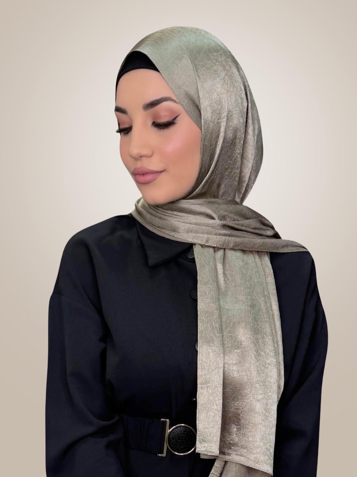 Classic Satin Hijab-Khaki
