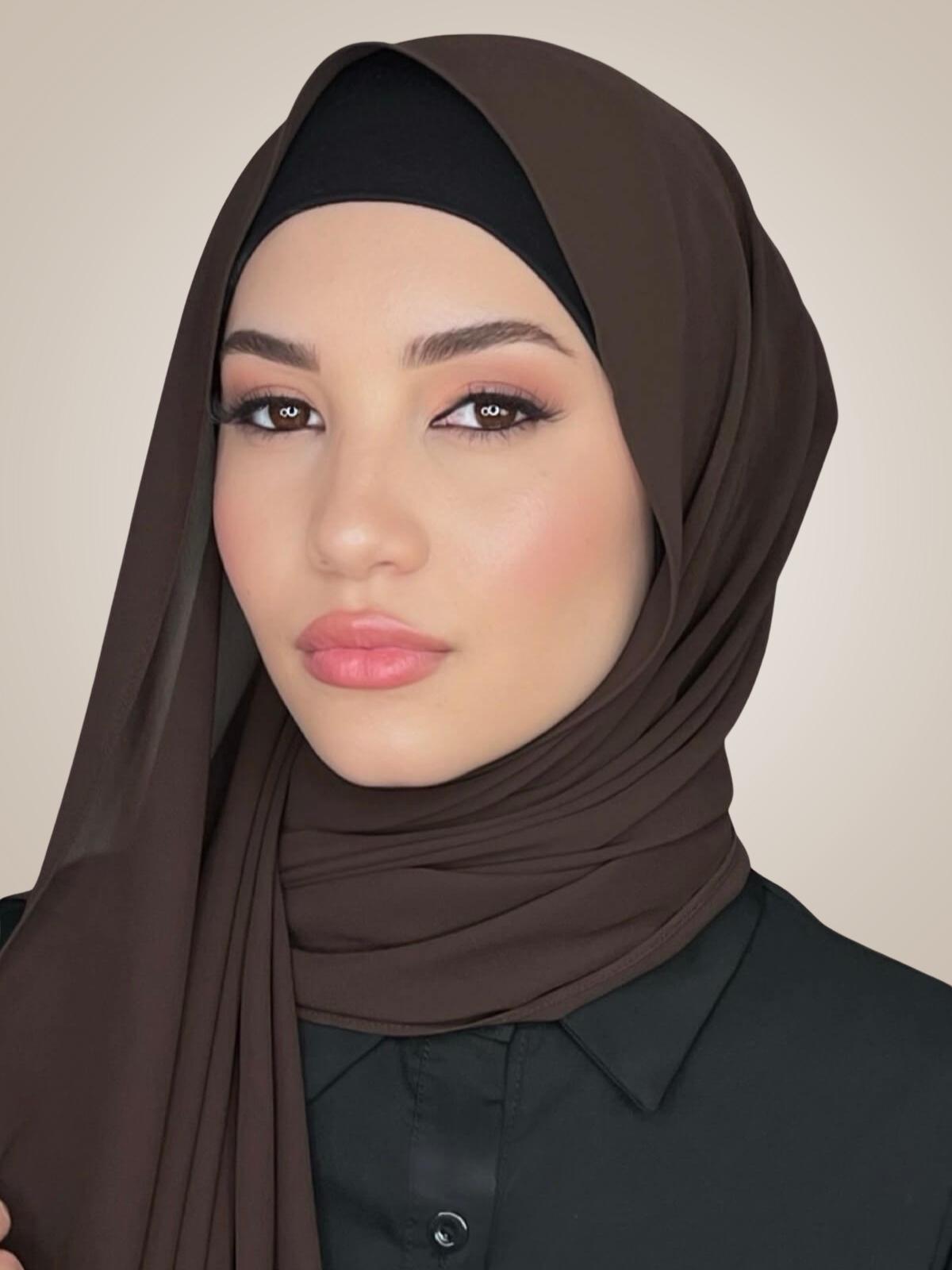 Luxury Chiffon Hijab-Brown