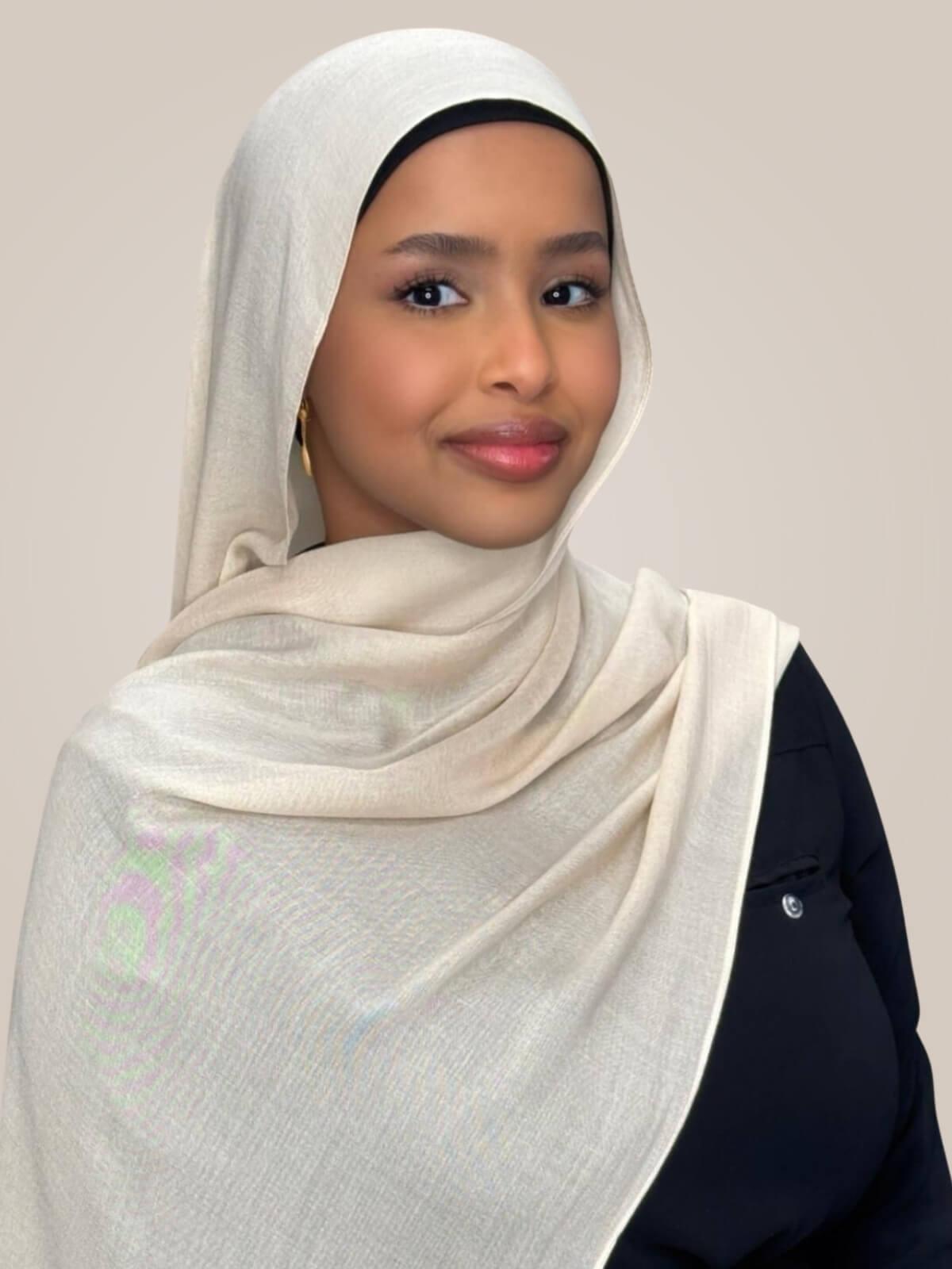 Cotton Modal Hijab-Buttercream