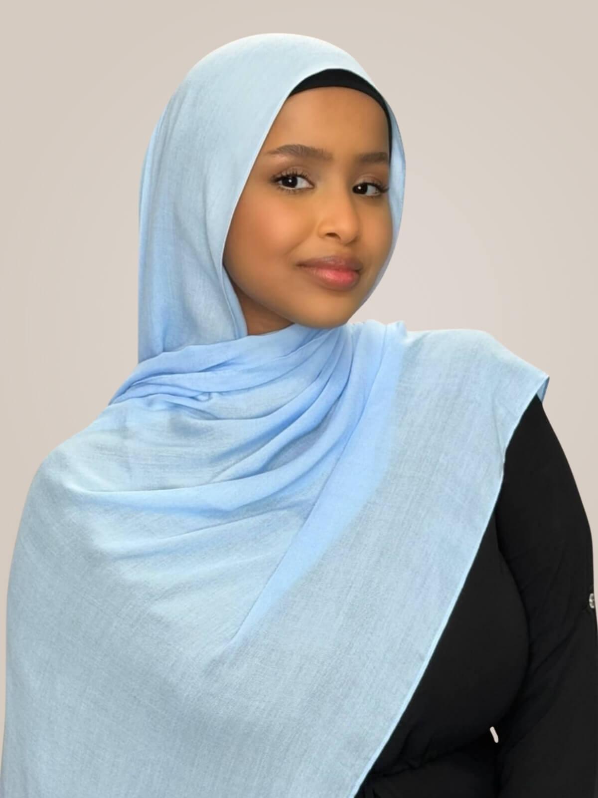 Cotton Modal Hijab-Cinderella Blue