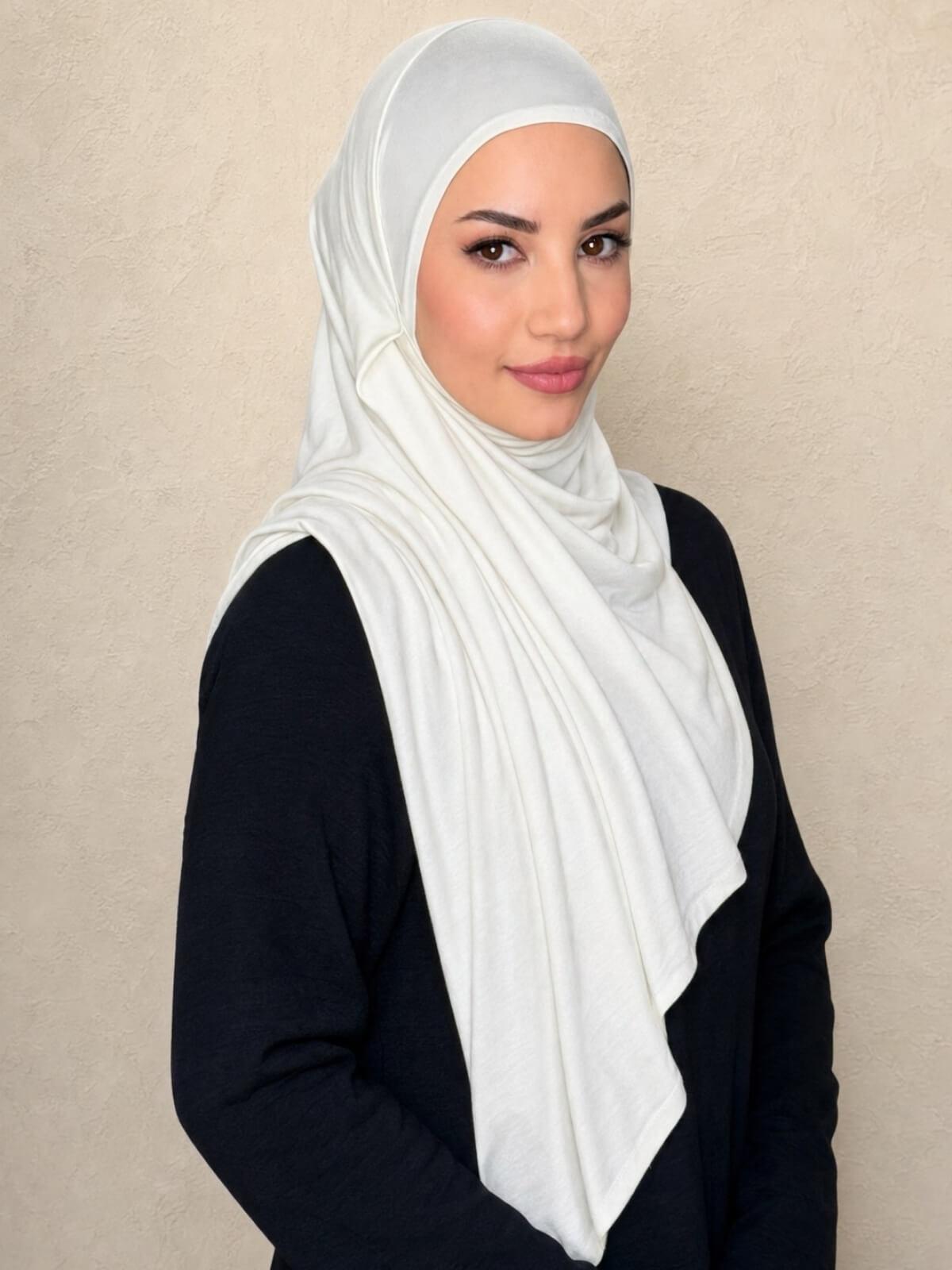 Pre-Sewn Jersey Hijab-Ivory