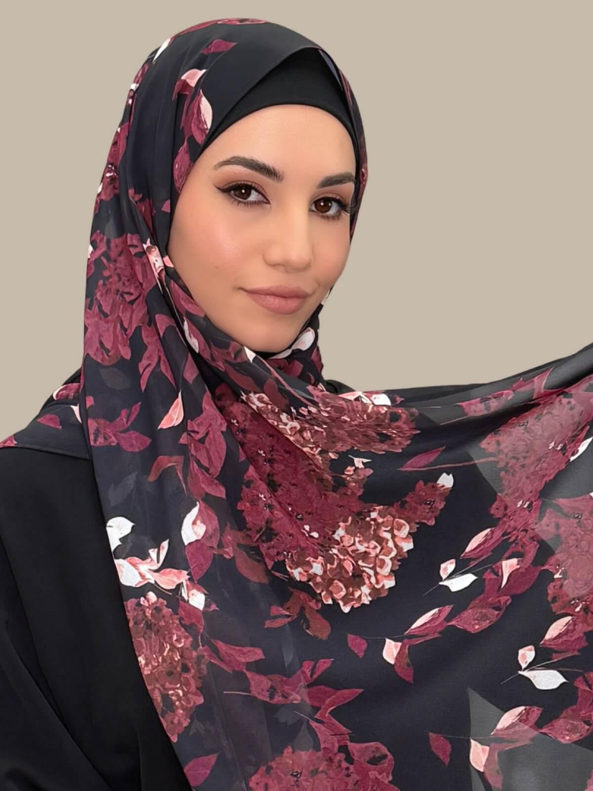 Printed Chiffon Hijab-Wild Orchid