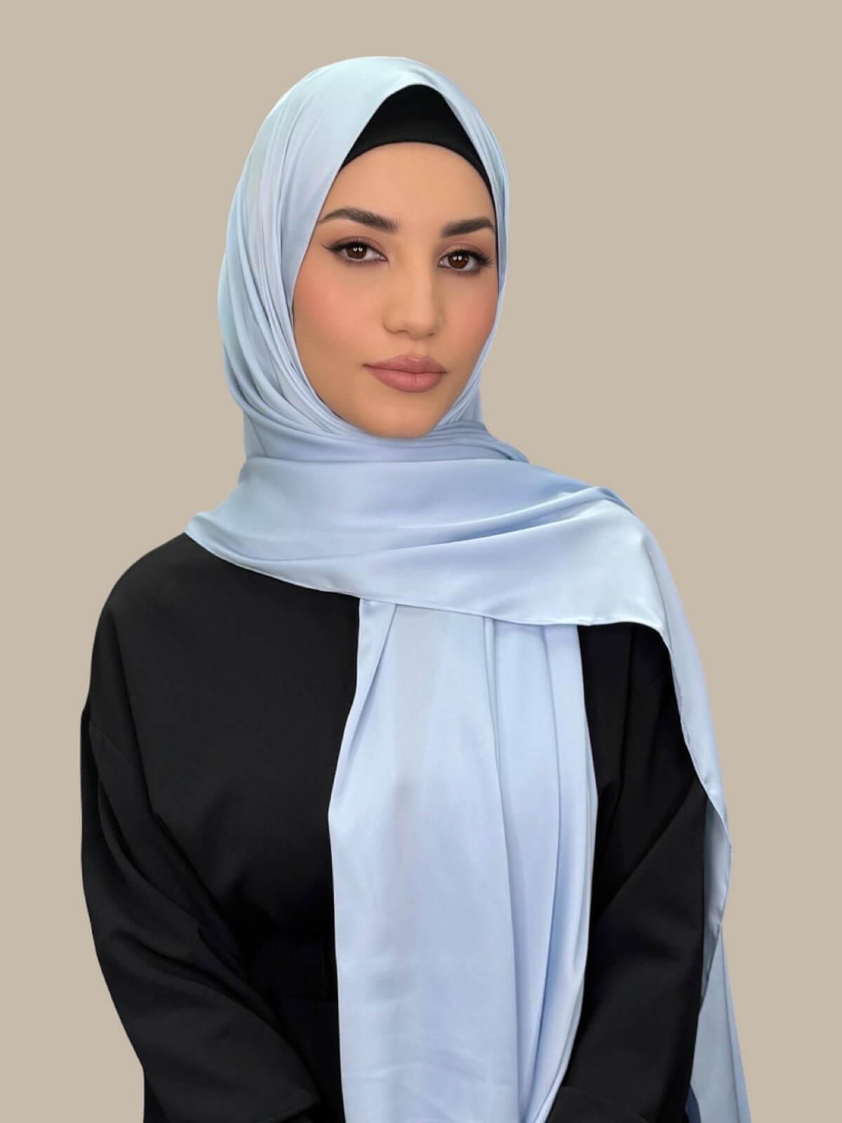 Premium Satin Hijab-Powder Blue