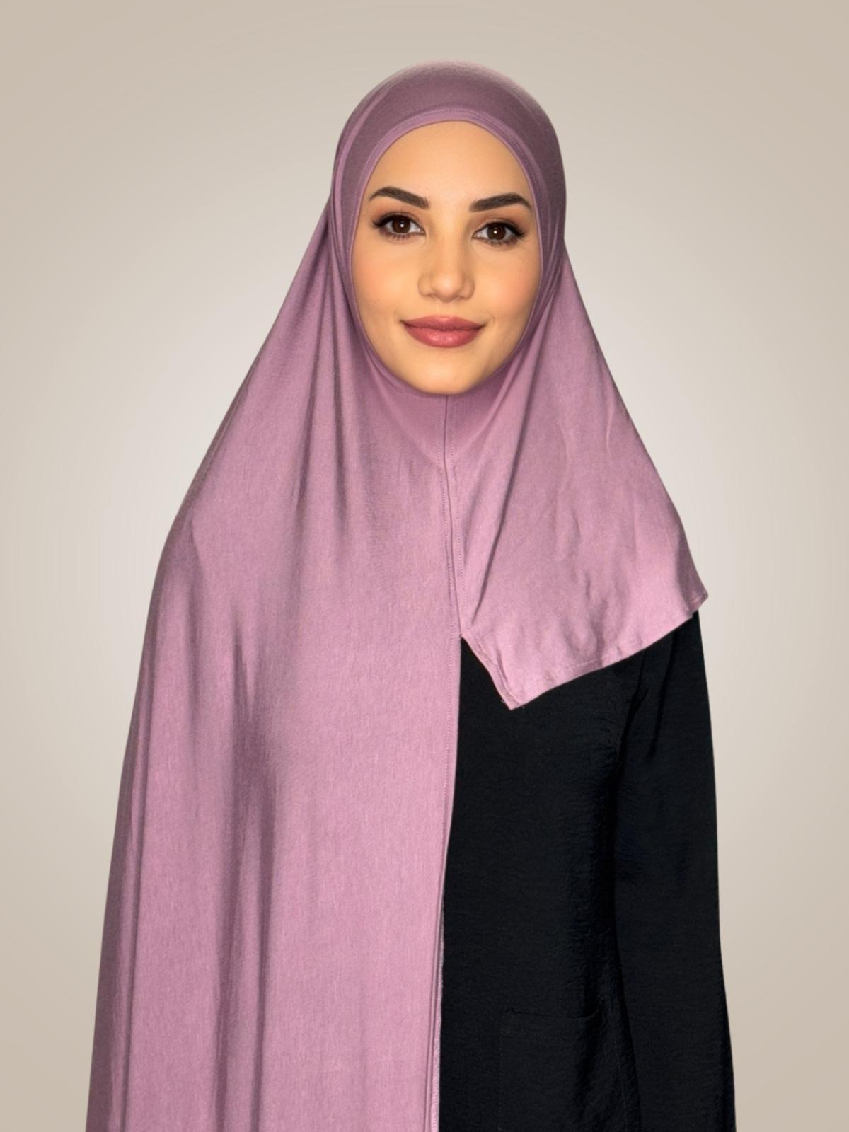 Pre-Sewn Jersey Hijab-Khaki Rose