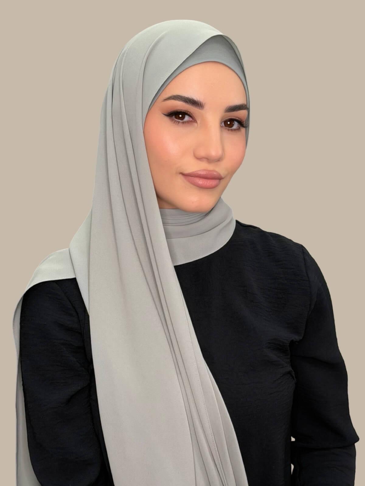 Matching Chiffon Hijab Set-Soft Sage