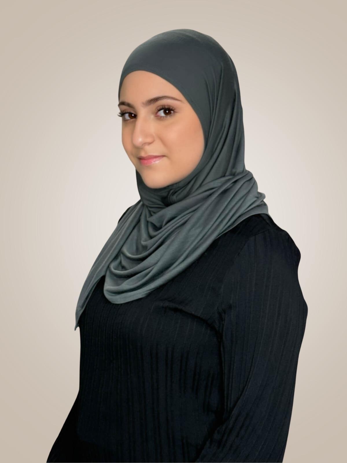 Modish Girl Pre-Sewn Jersey Hijab-Pebble Grey