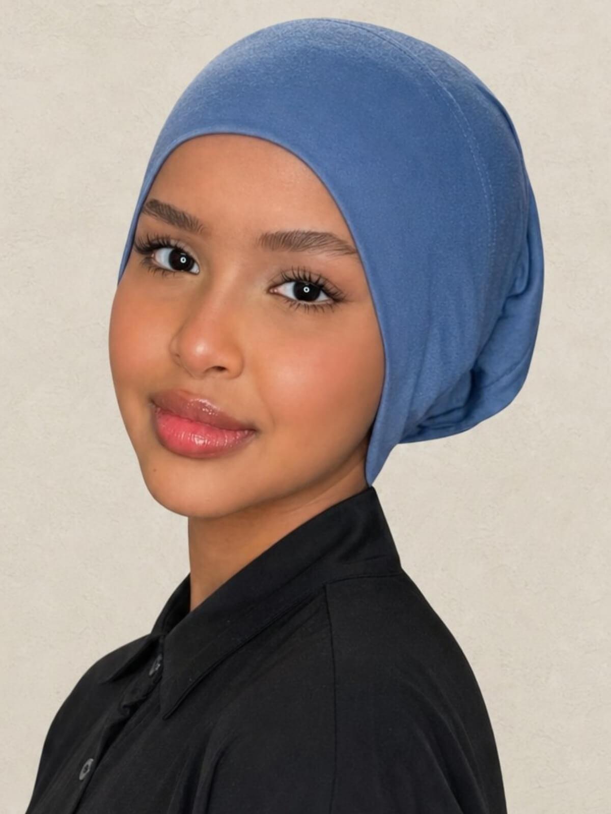 Premium Cotton Underscarf-Cool Blue