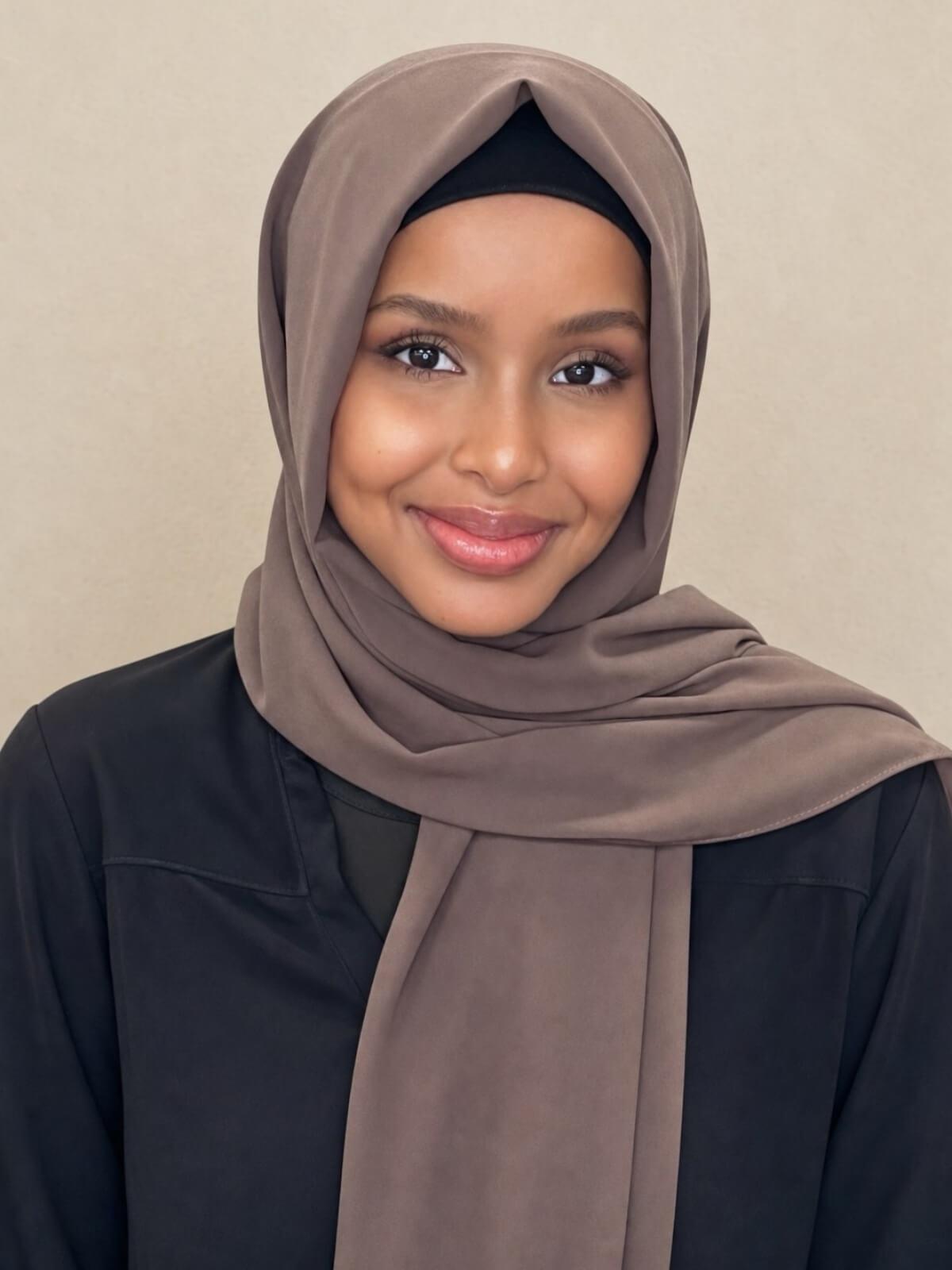 Classic Chiffon Hijab-Walnut Brown