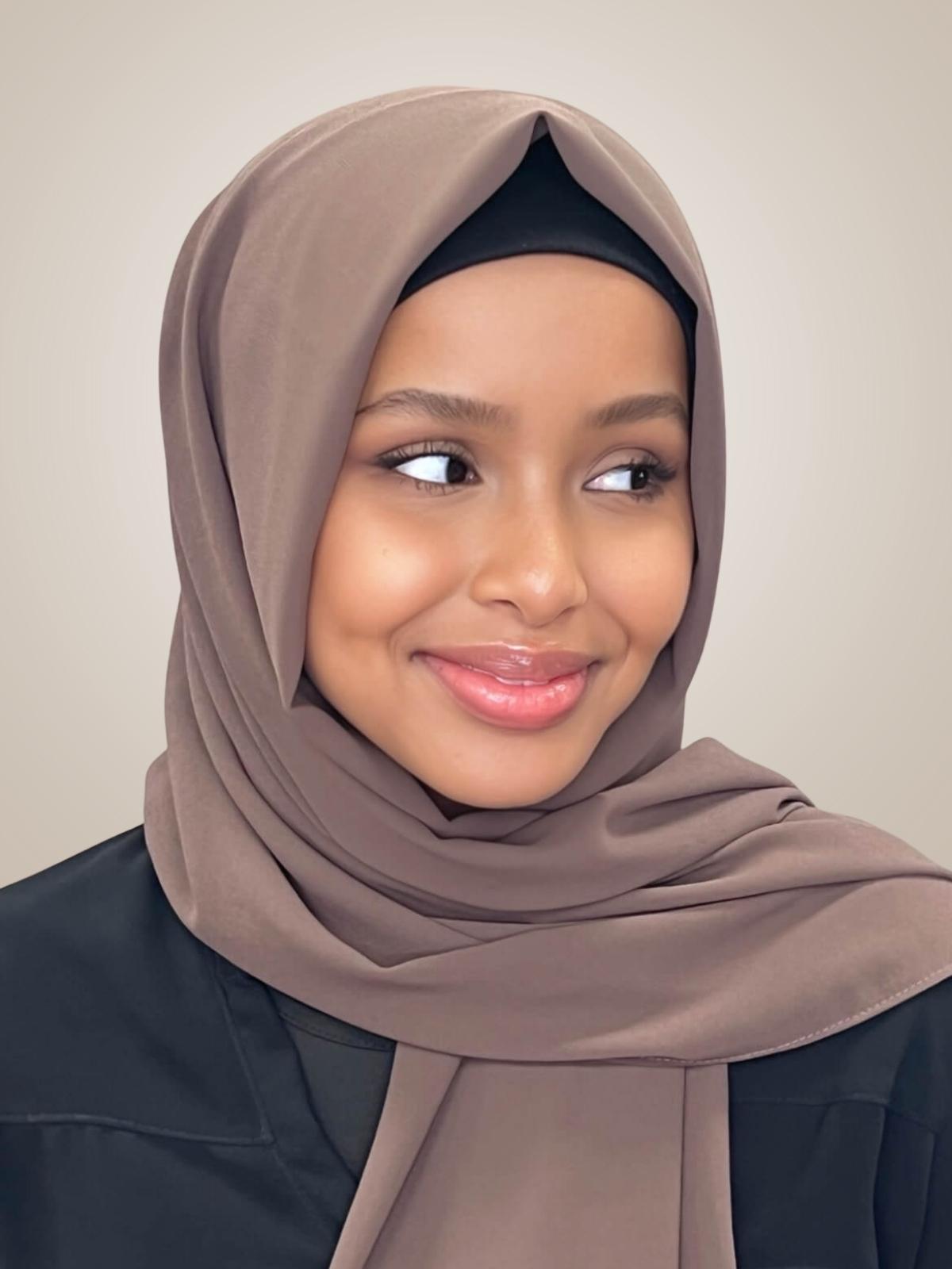 Classic Chiffon Hijab-Walnut Brown