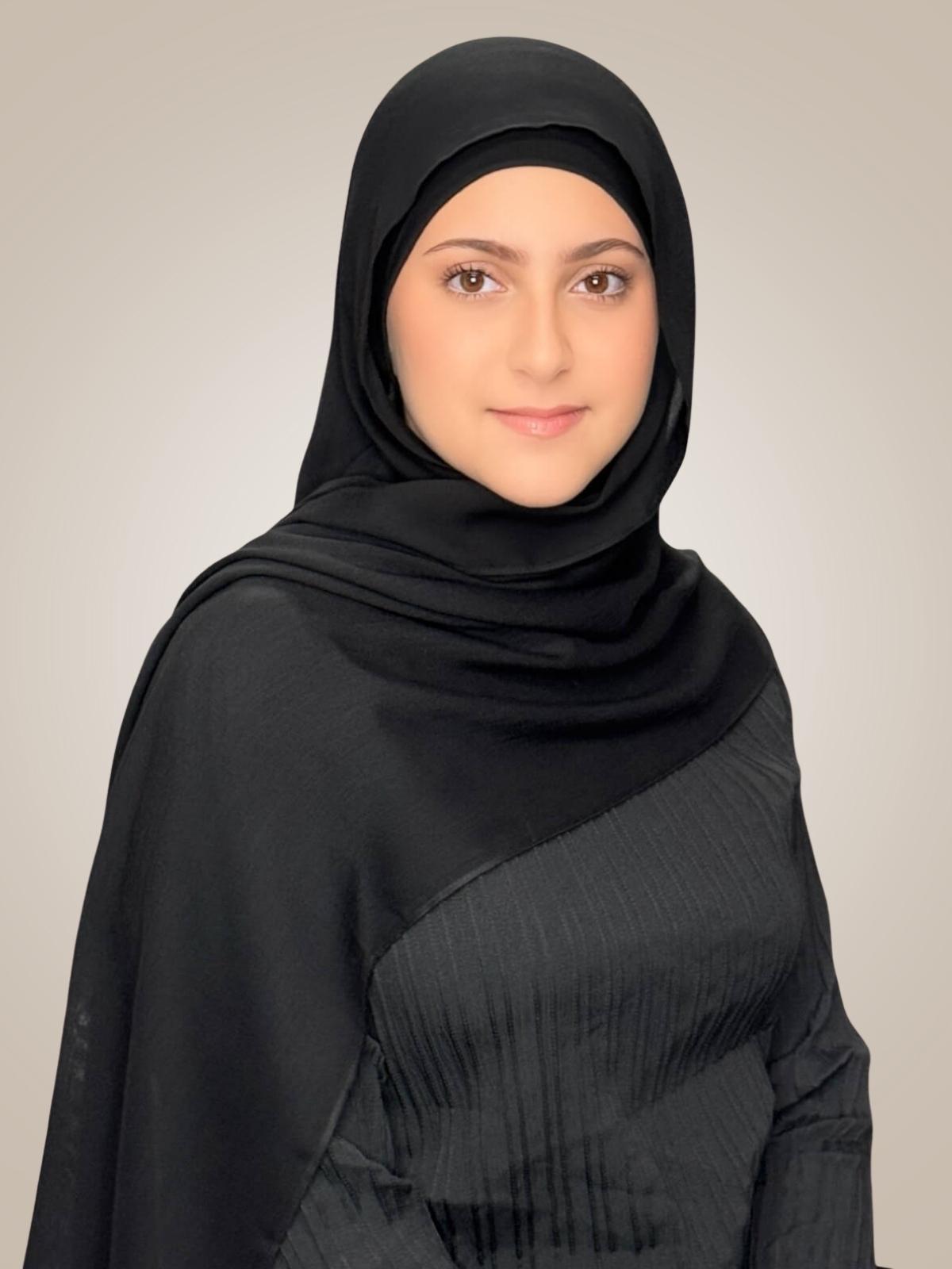 Modish Girl Cotton Modal Hijab-Black