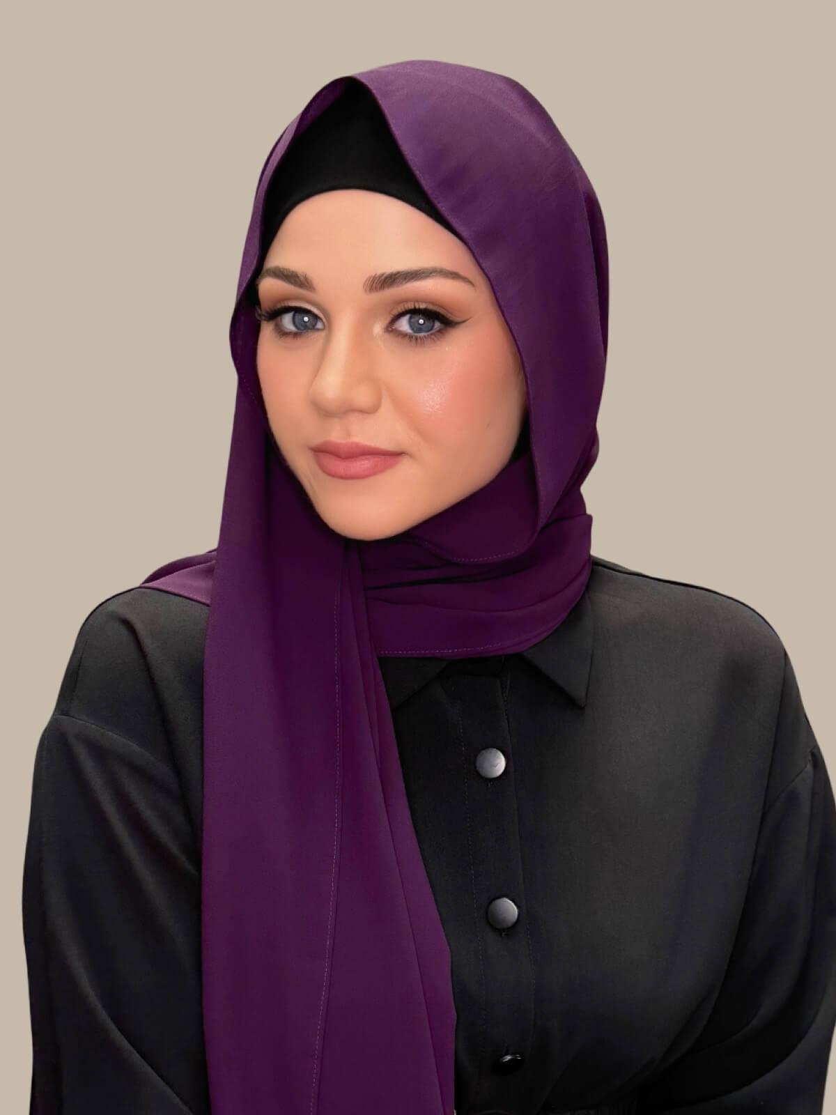 Classic Chiffon Hijab-Plum Purple