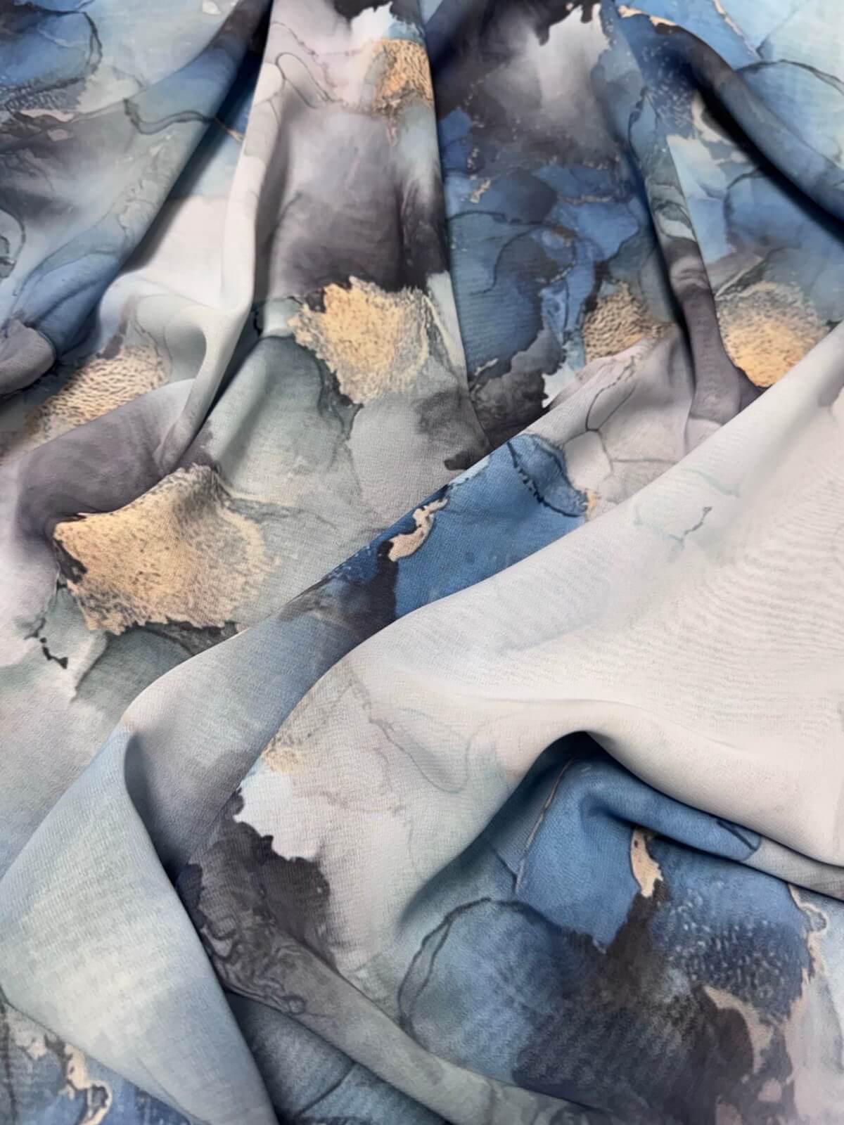 Printed Chiffon Hijab-Arctic Mist