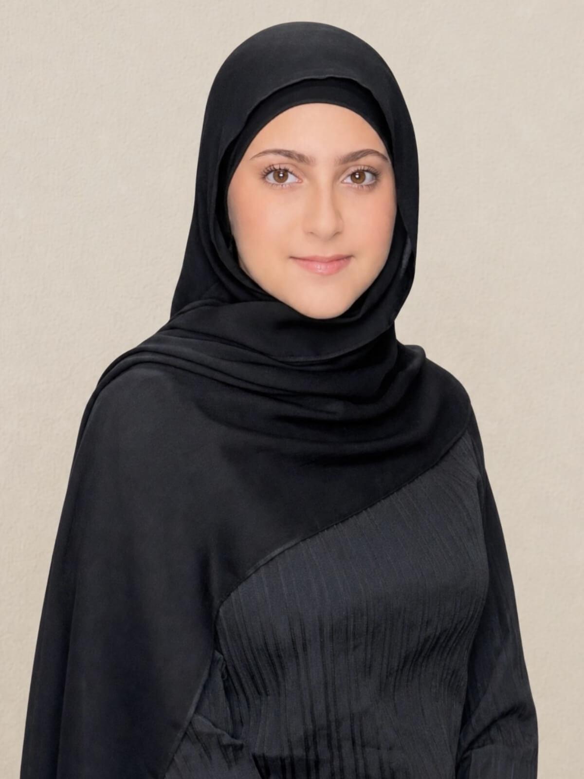 Modish Girl Cotton Modal Hijab-Black