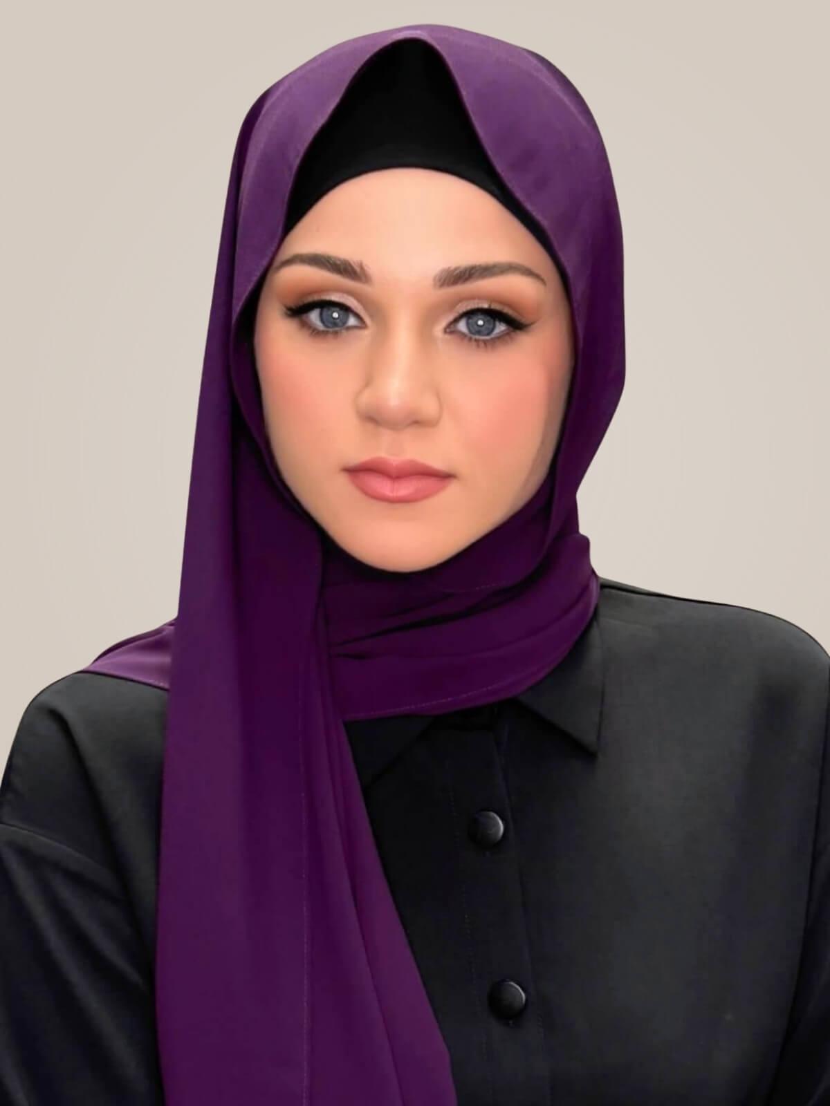 Classic Chiffon Hijab-Plum Purple