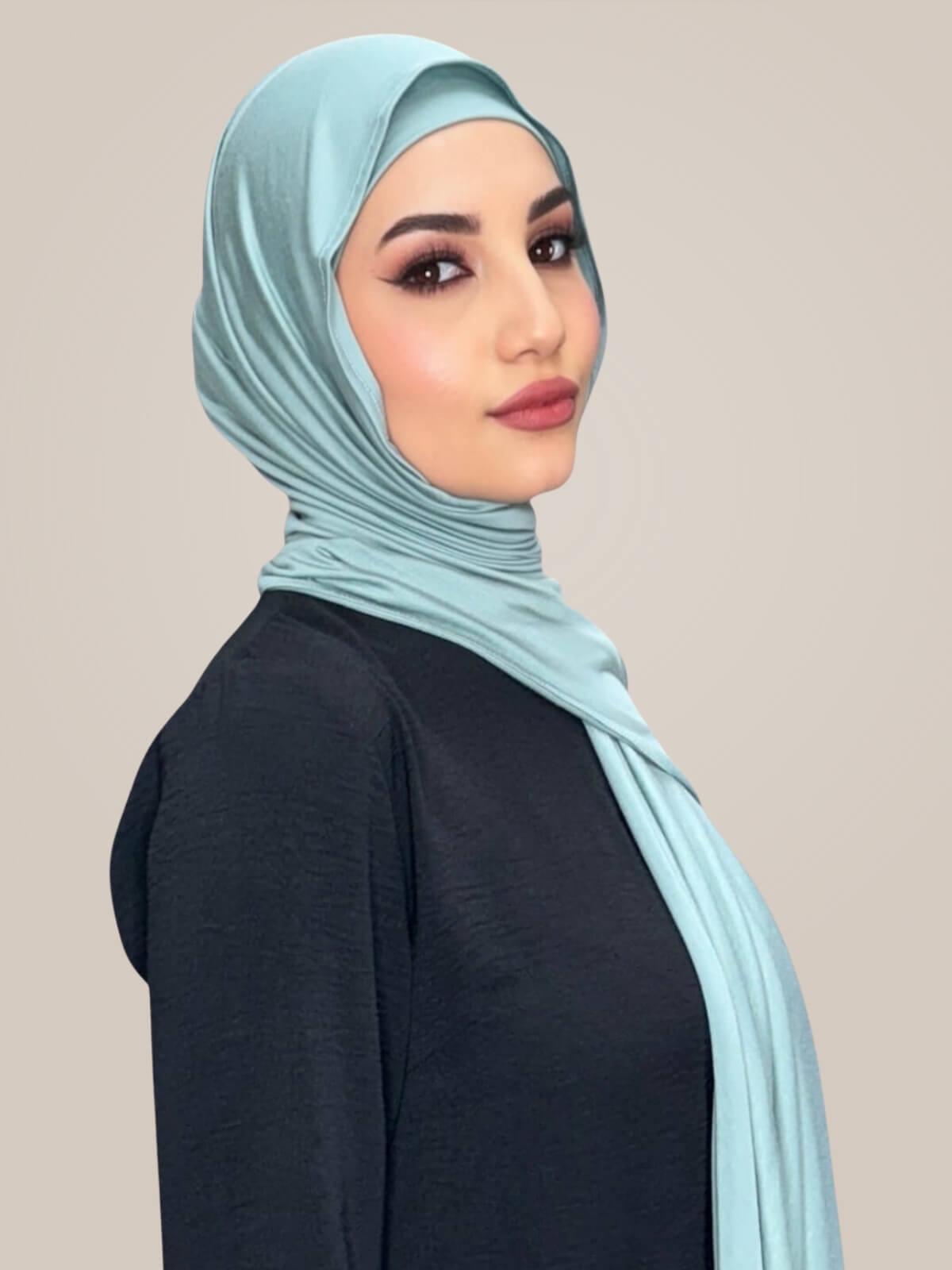 Premium Jersey Hijab-Pale Cyan