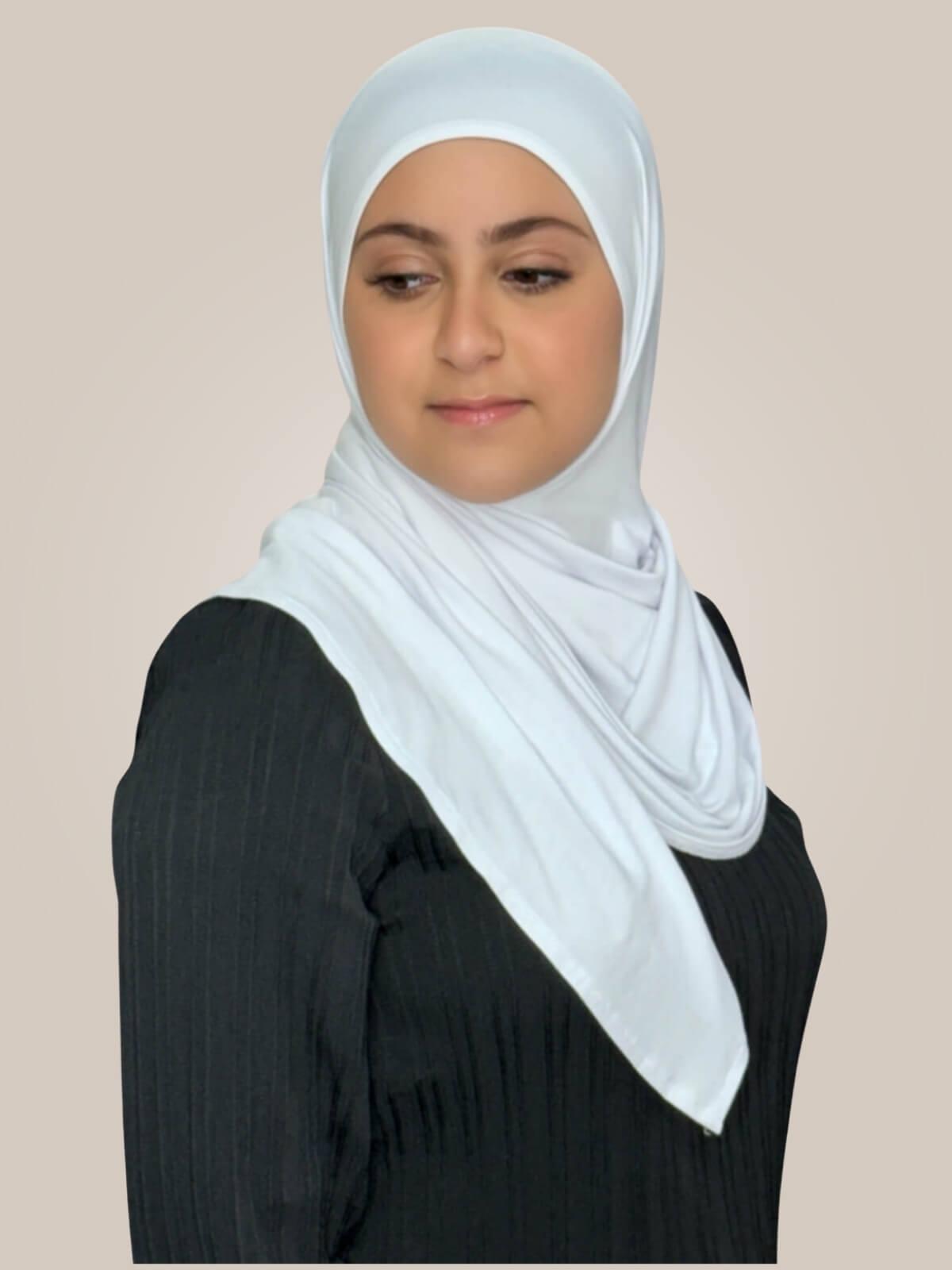 Modish Girl Pre-Sewn Jersey Hijab-White