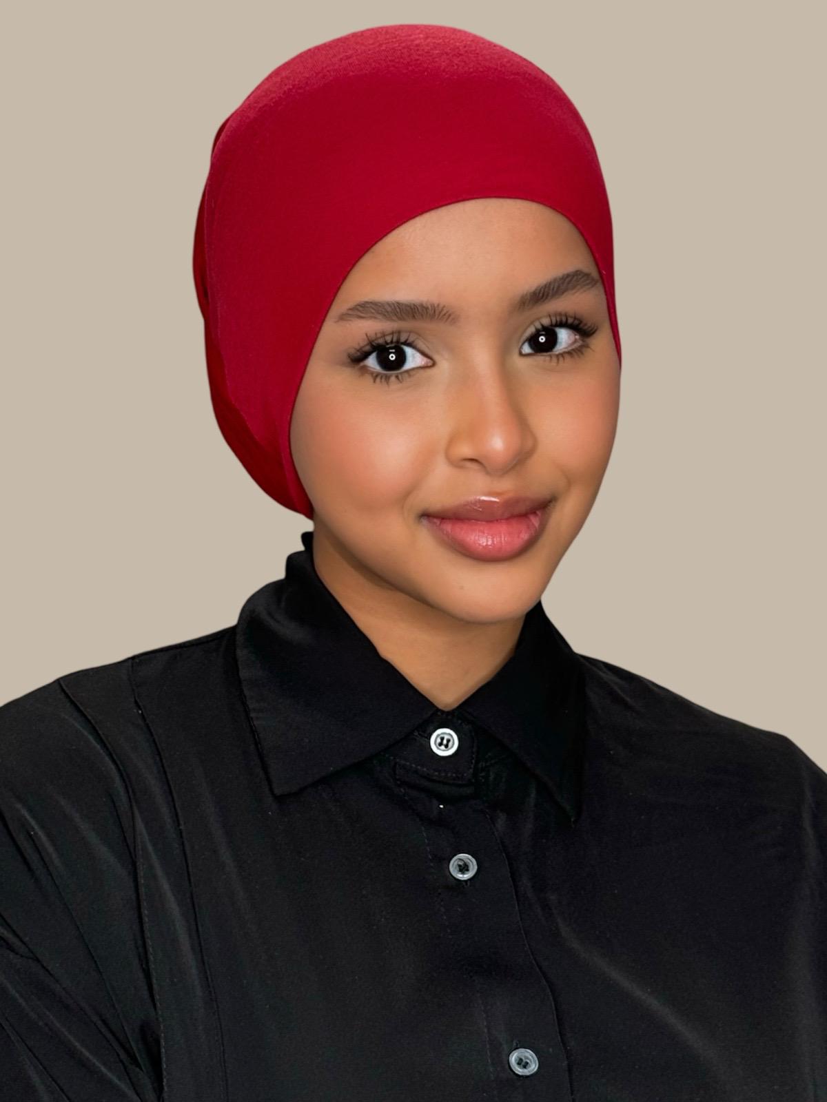 Premium Cotton Underscarf-Blood Red