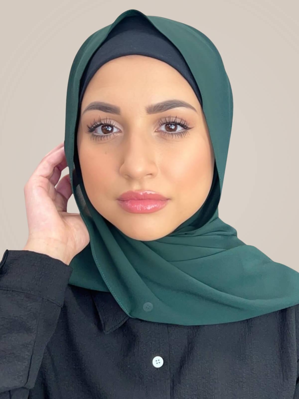 Classic Chiffon Hijab-Dark Green