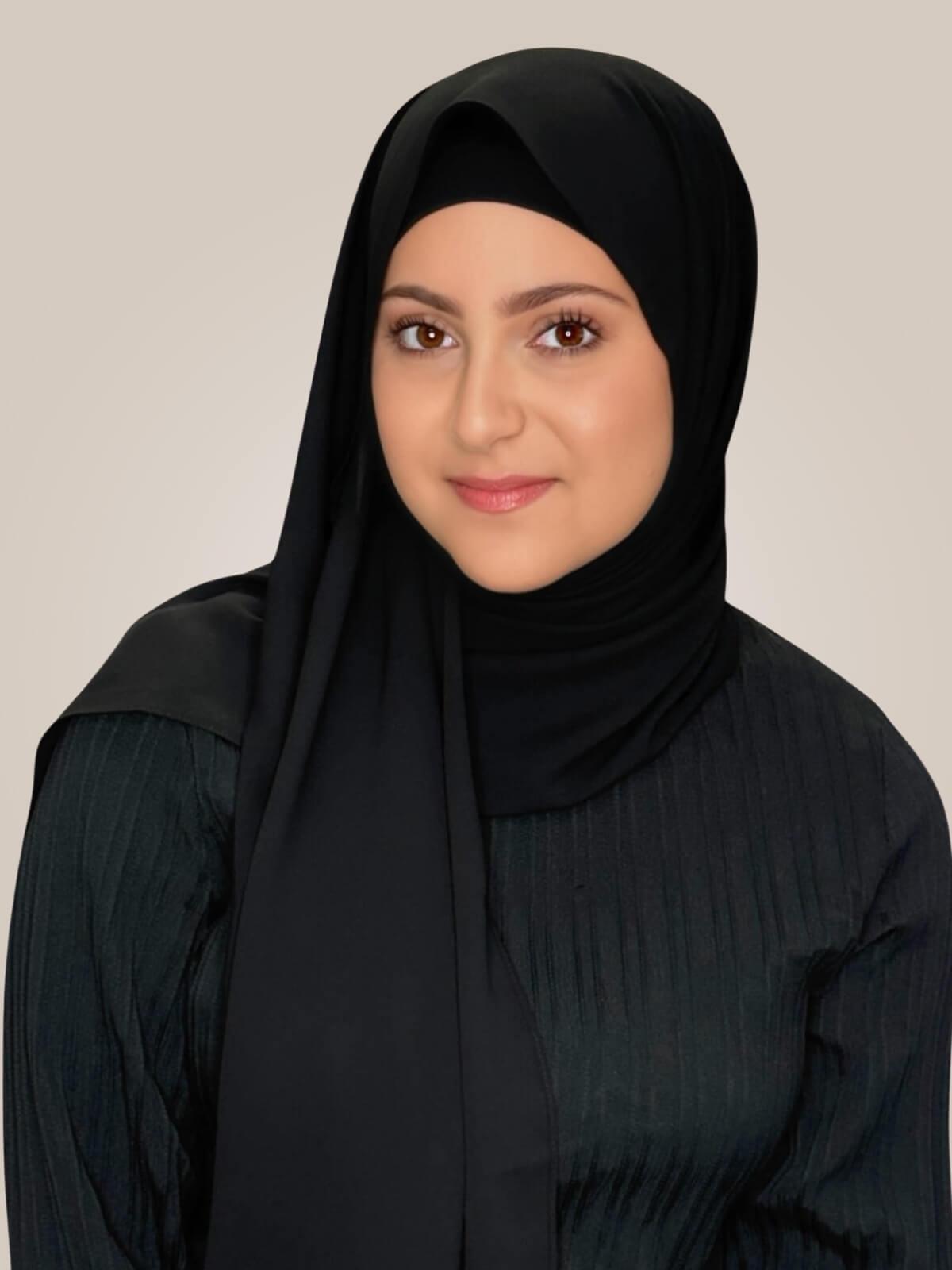 Modish Girl Matching Chiffon Hijab Set-Black