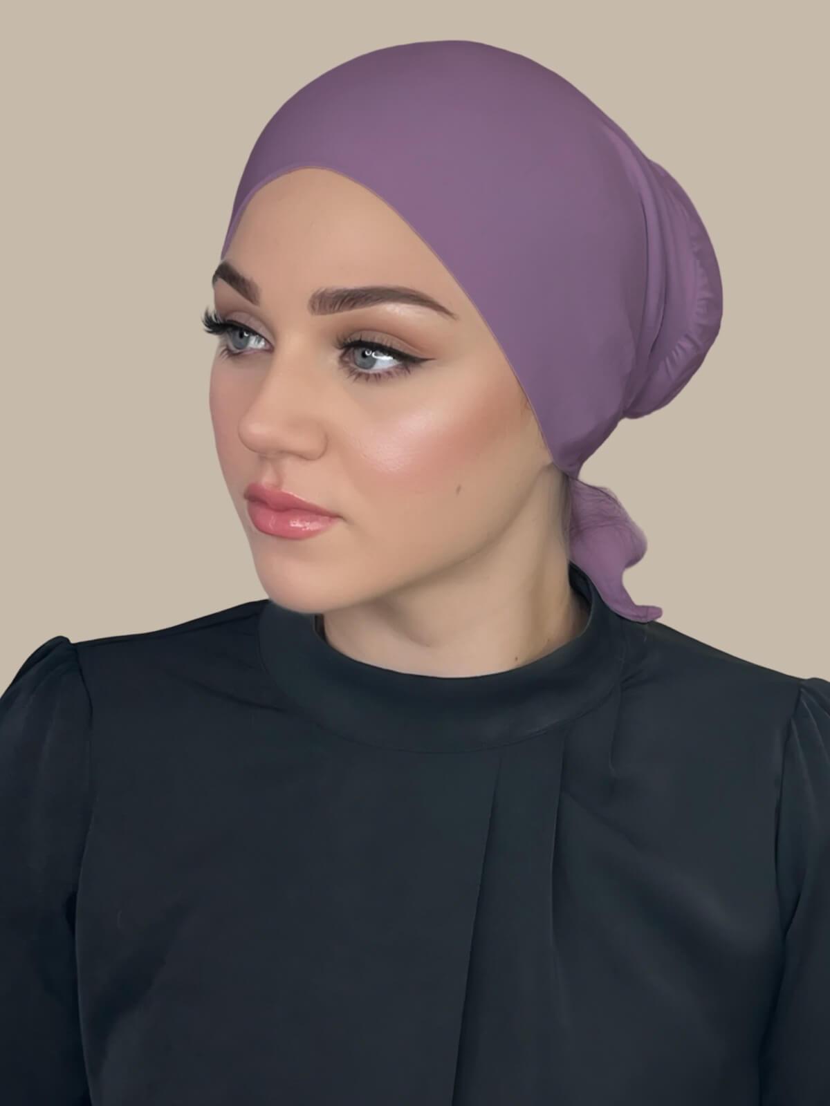 Tie back underscarf-Mauve Taupe