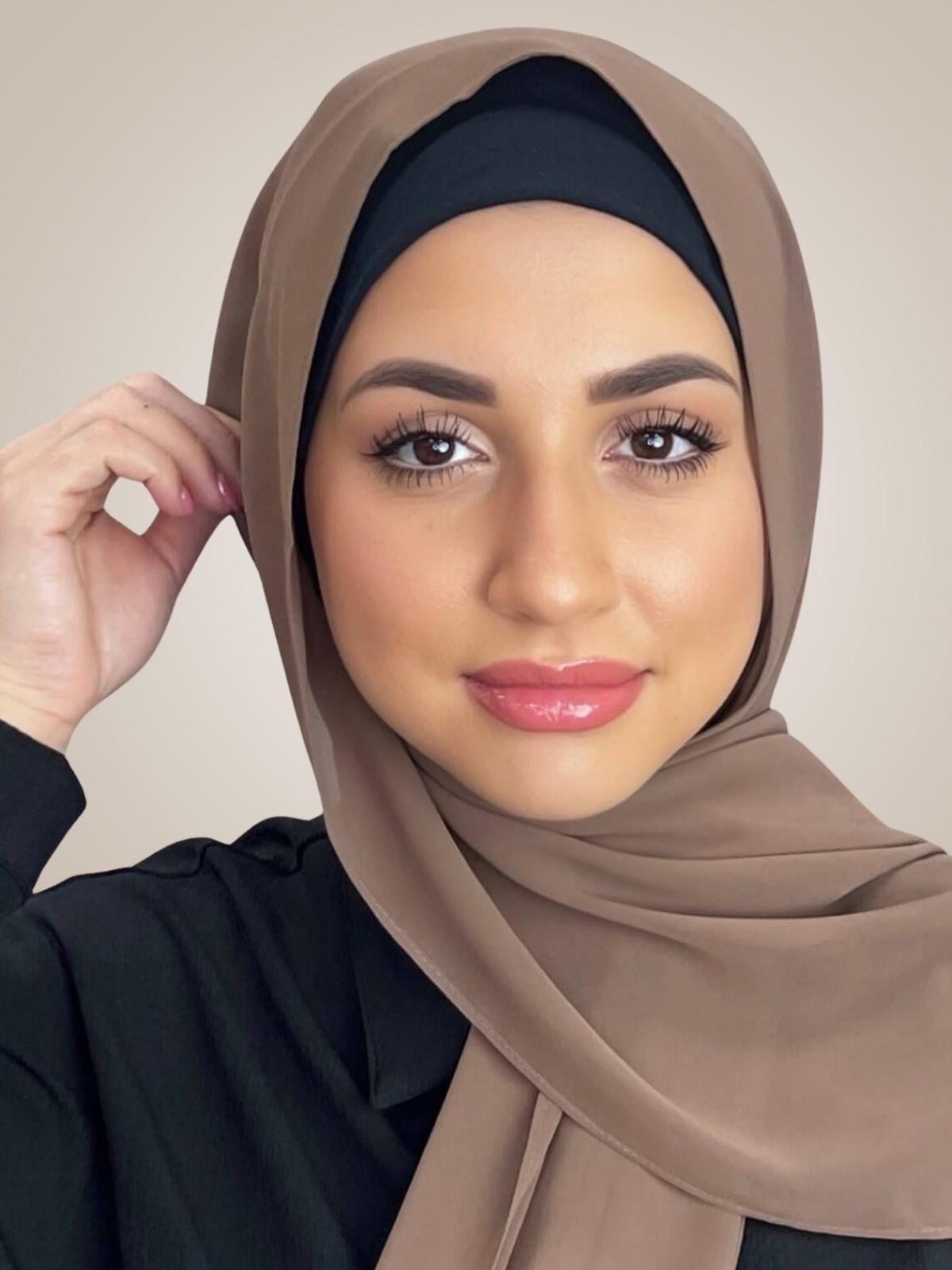 Luxury Chiffon Hijab-Walnut Brown