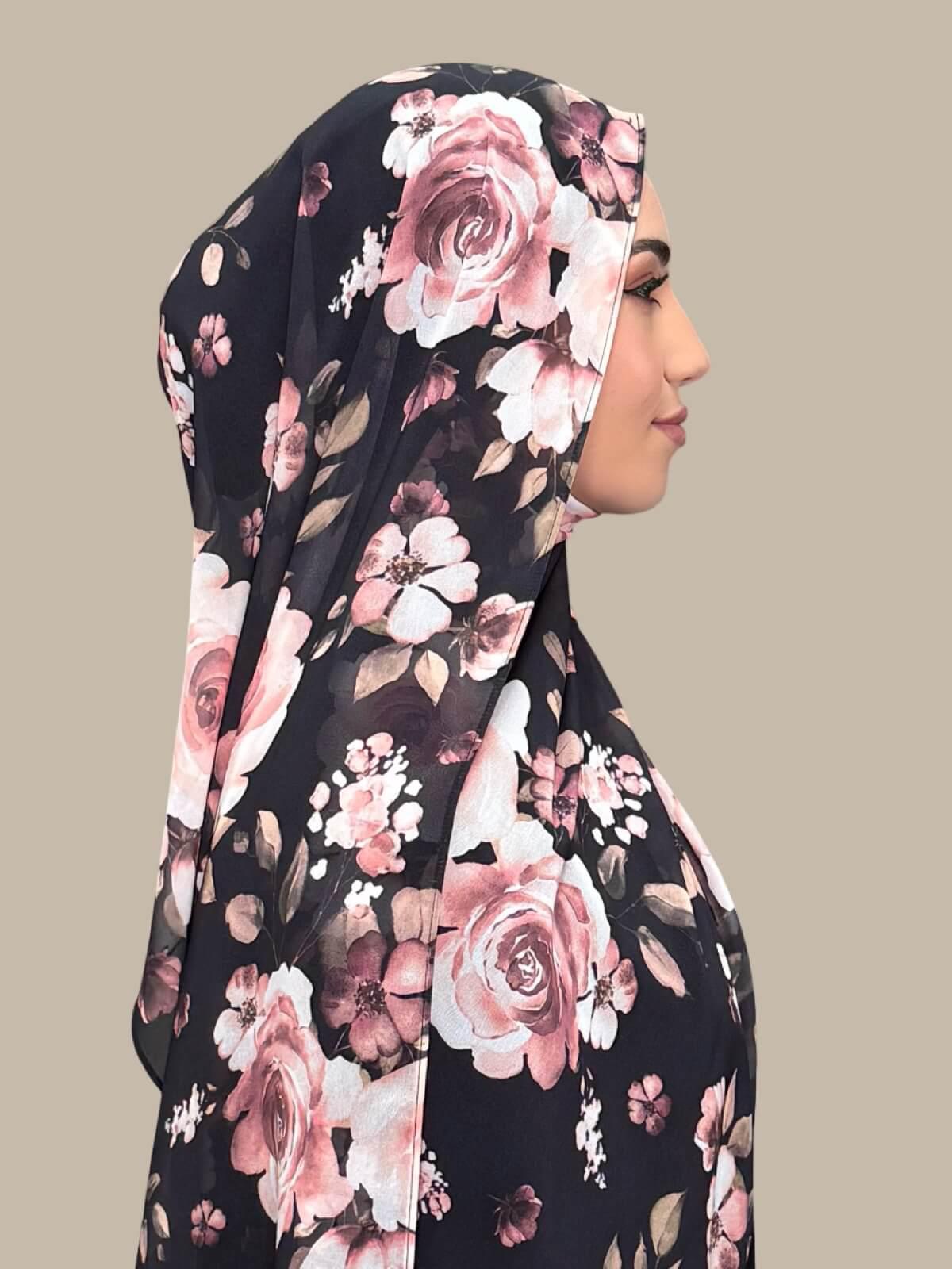 Printed Chiffon Hijab-Breathless Blossom