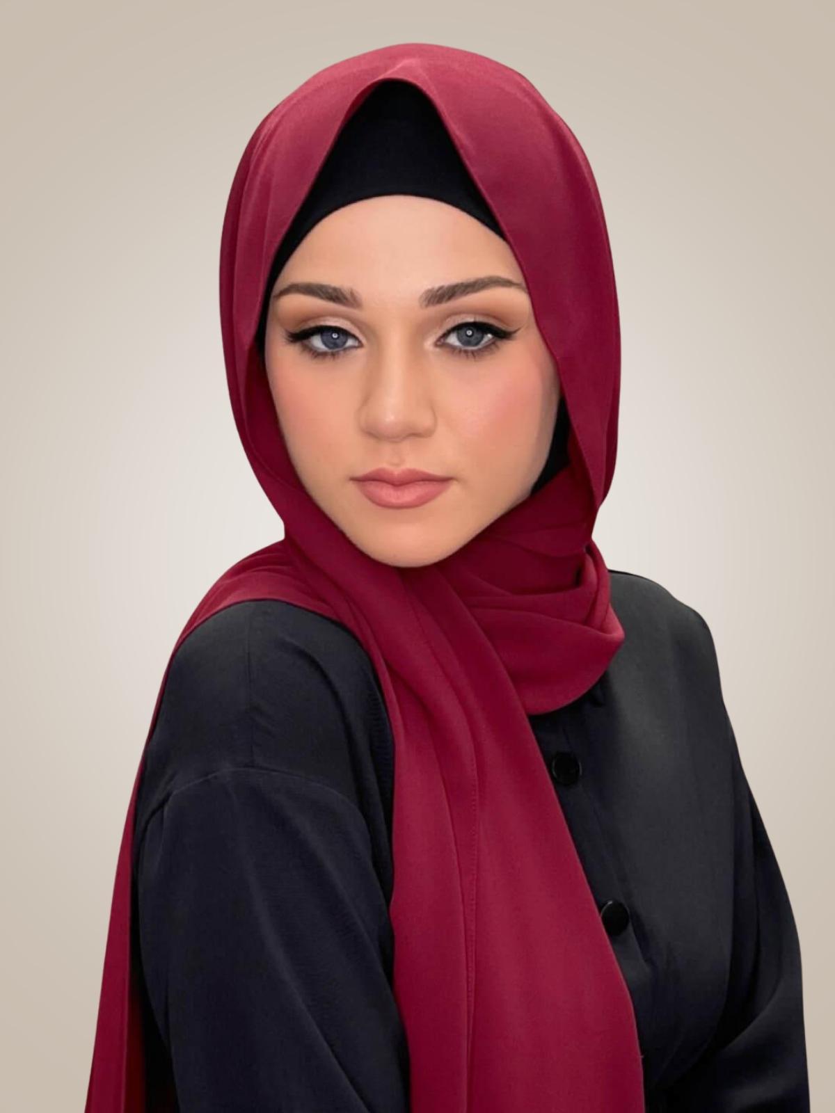 Classic Chiffon Hijab-Mahogany