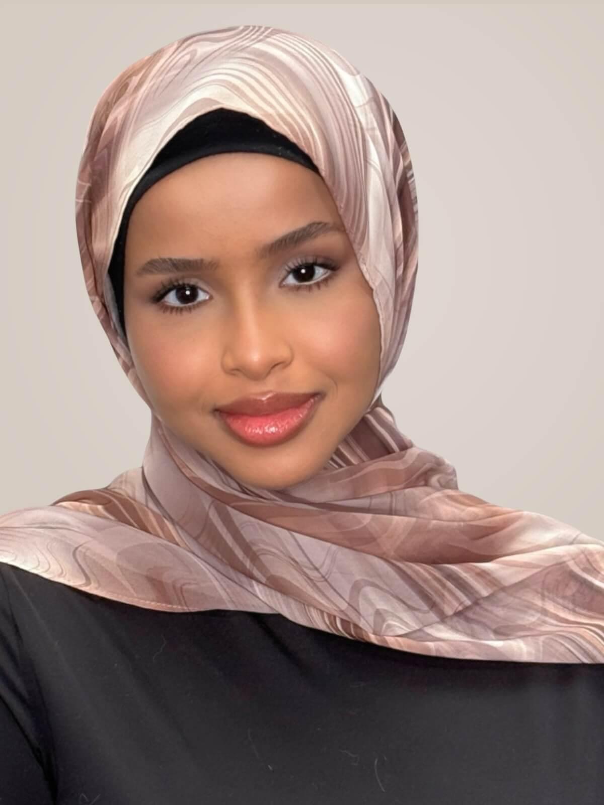 Printed Chiffon Hijab-Savanna Stripes