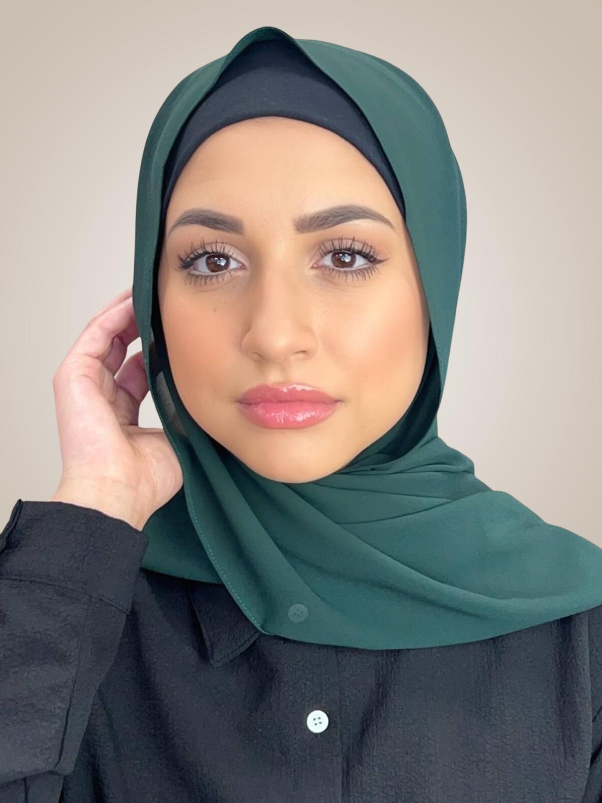 Classic Chiffon Hijab-Dark Green