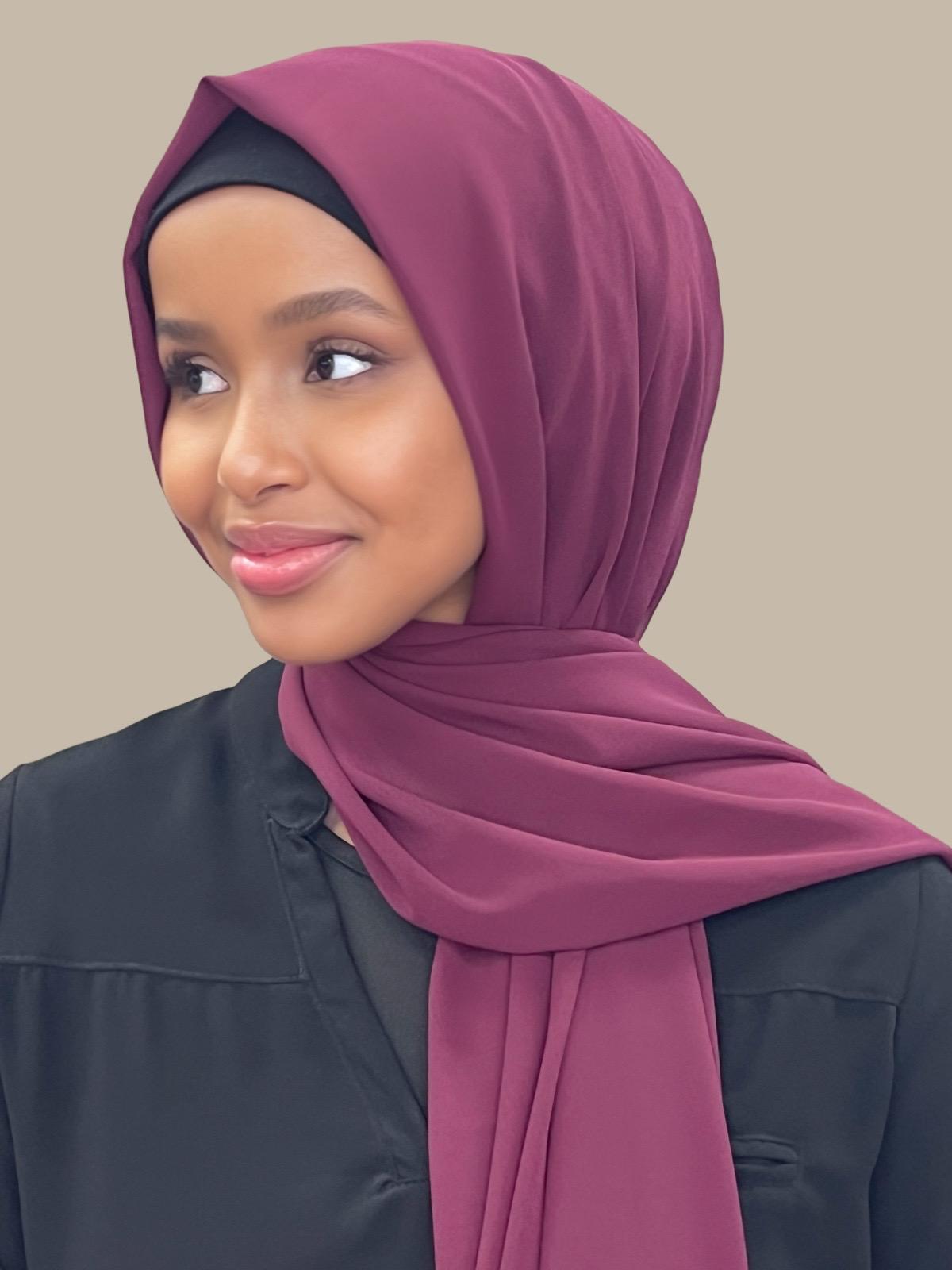 Luxury Chiffon Hijab-Wine