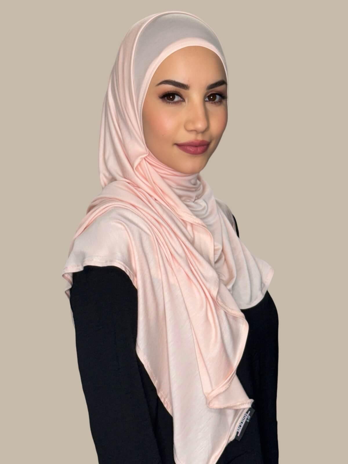 Pearl Pre-Sewn Jersey Hijab side view on model