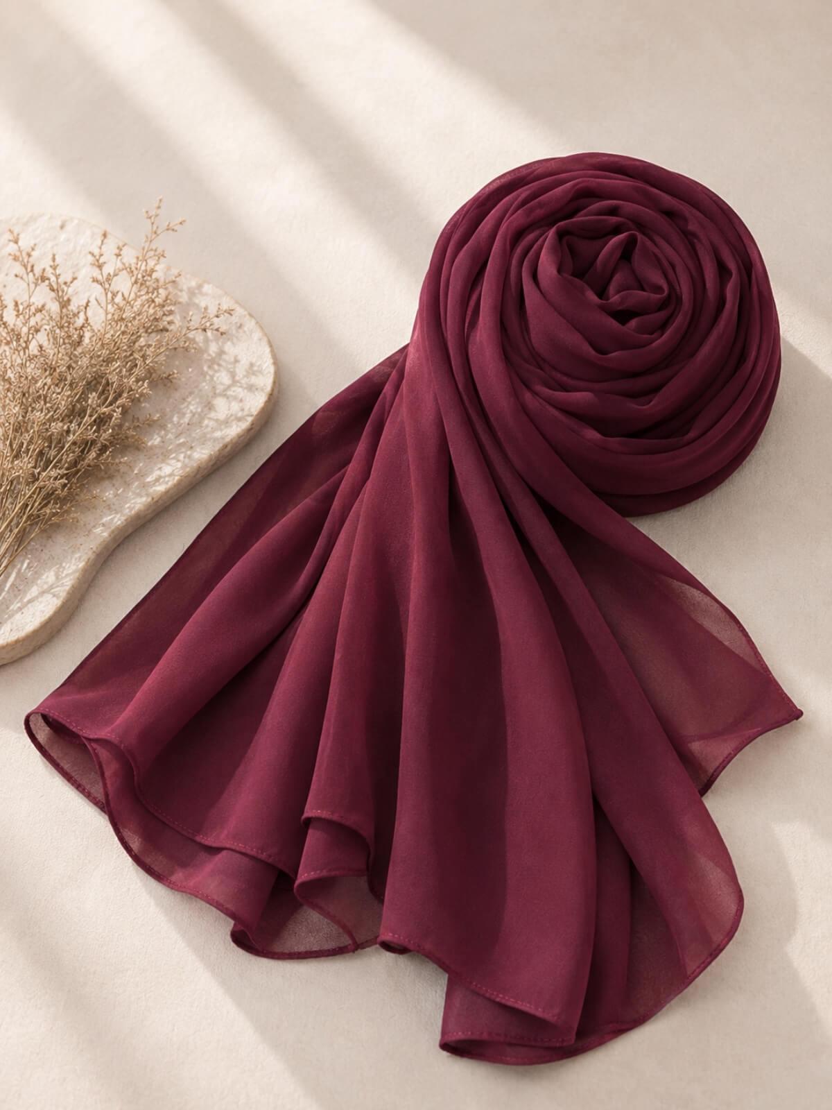 Luxury Chiffon Hijab-Mahogany