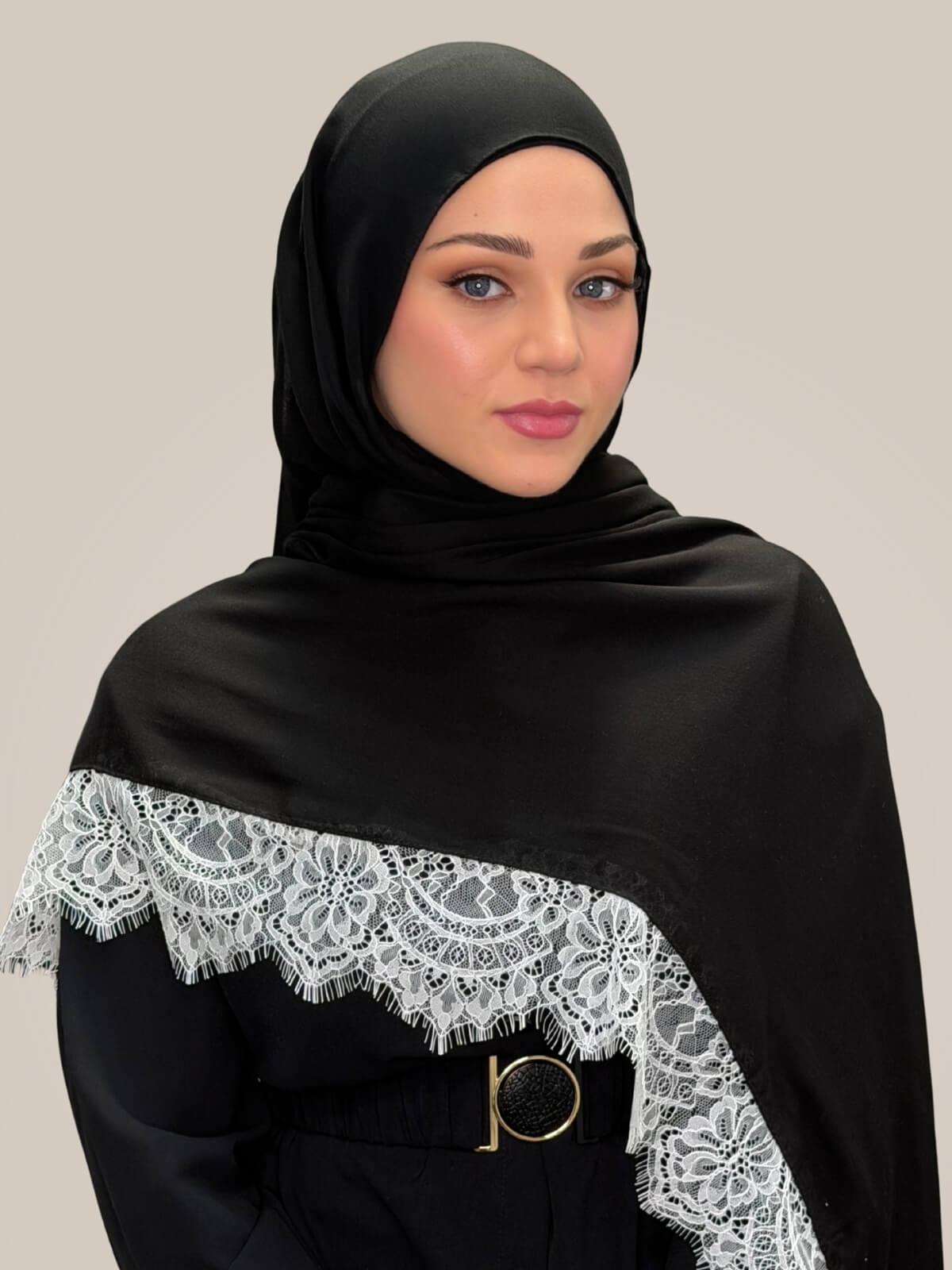 Lace Cotton Modal Hijab-Afterglow