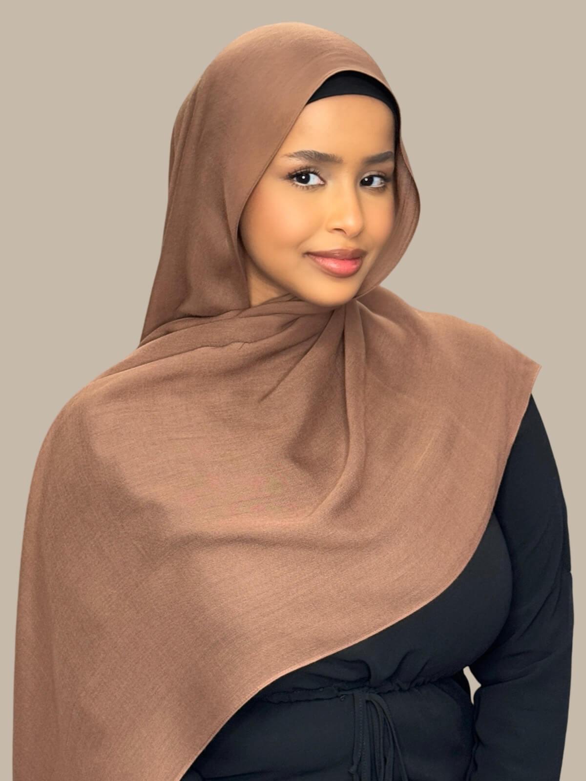 Cotton Modal Hijab-Golden Walnut