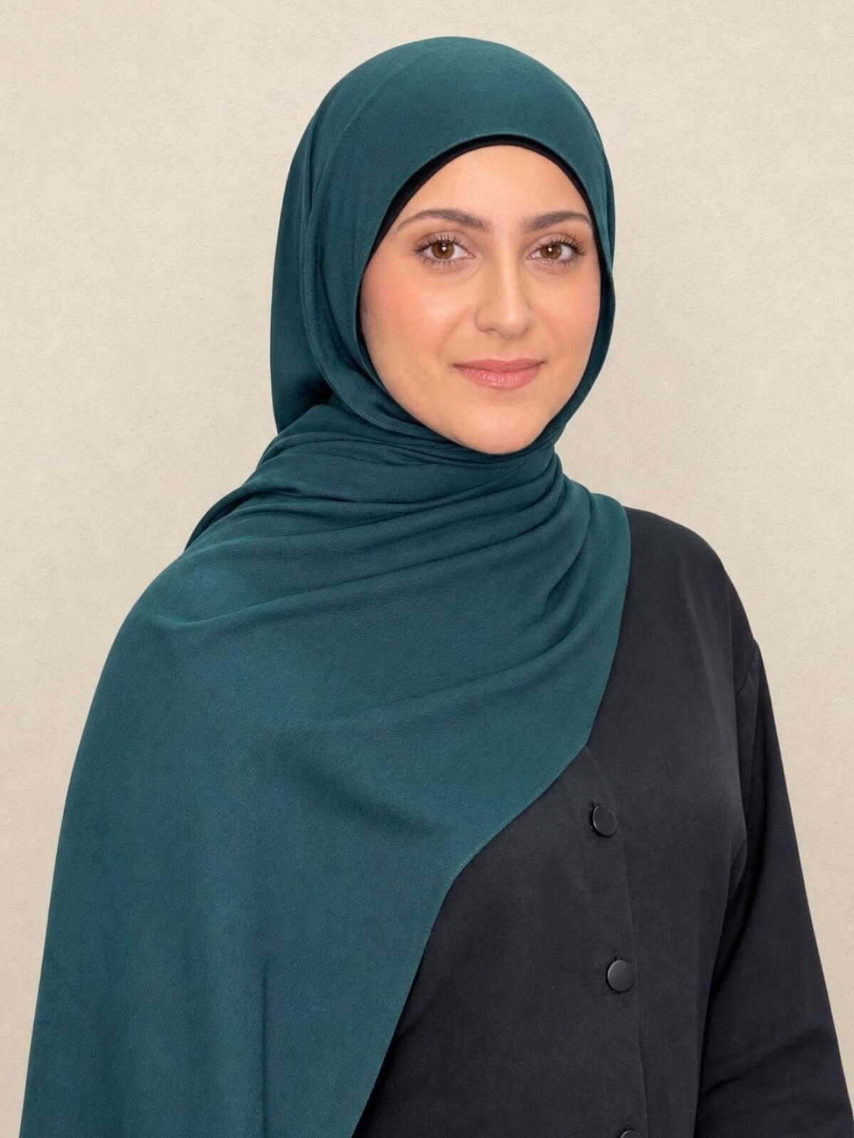 Modish Girl Cotton Modal Hijab-Dark Aqua