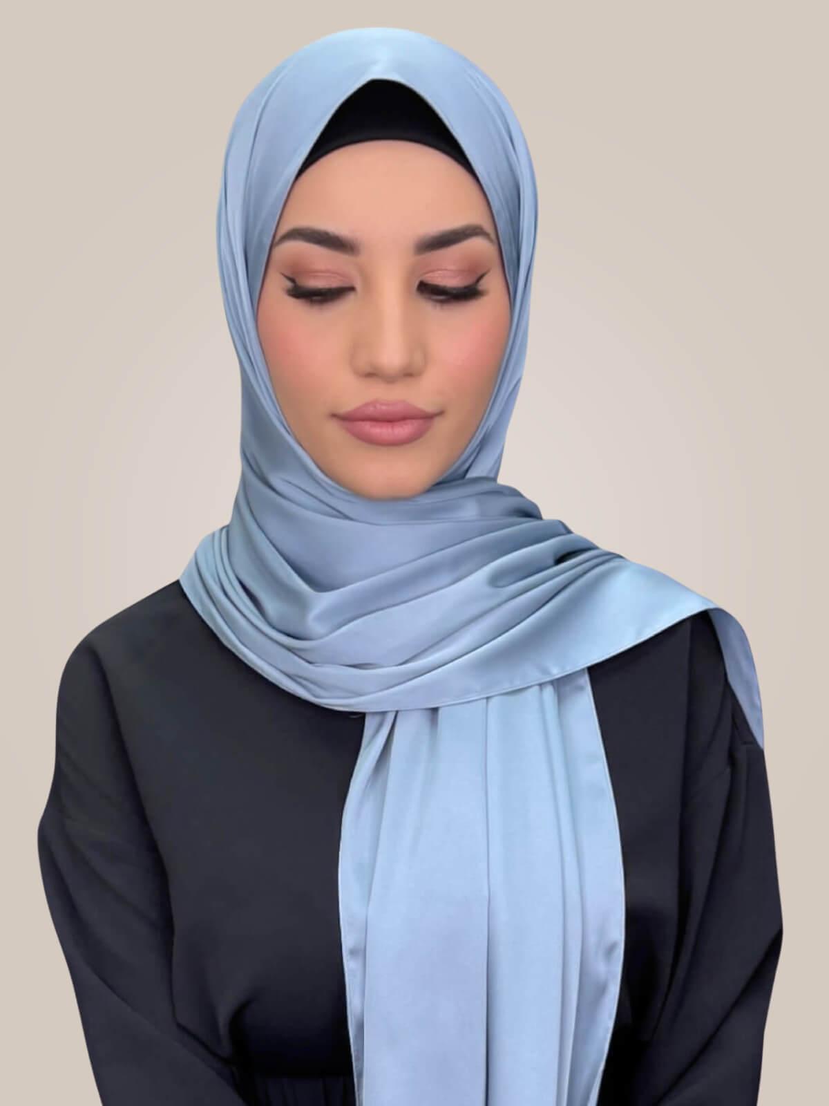 Premium Satin Hijab-Denim Dust