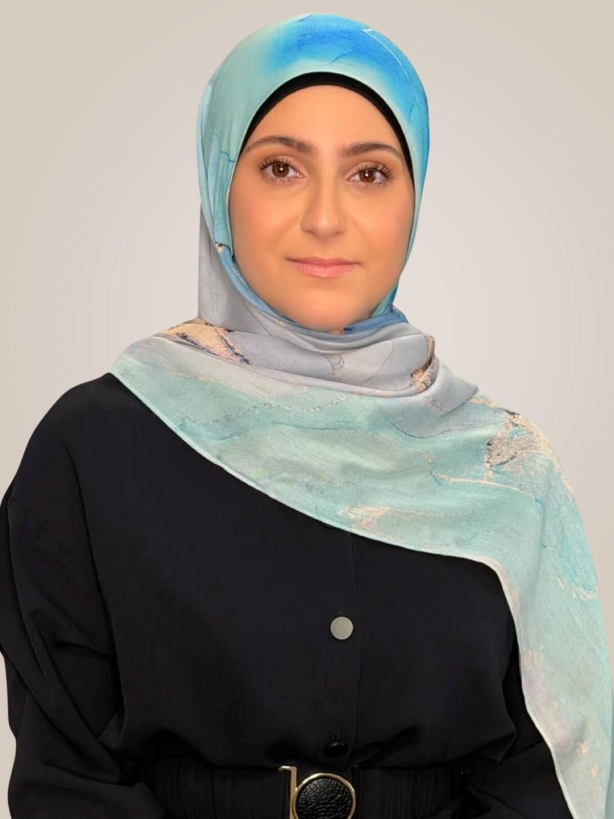 Modish Girl Print Modal Hijab-Amalfi Blue