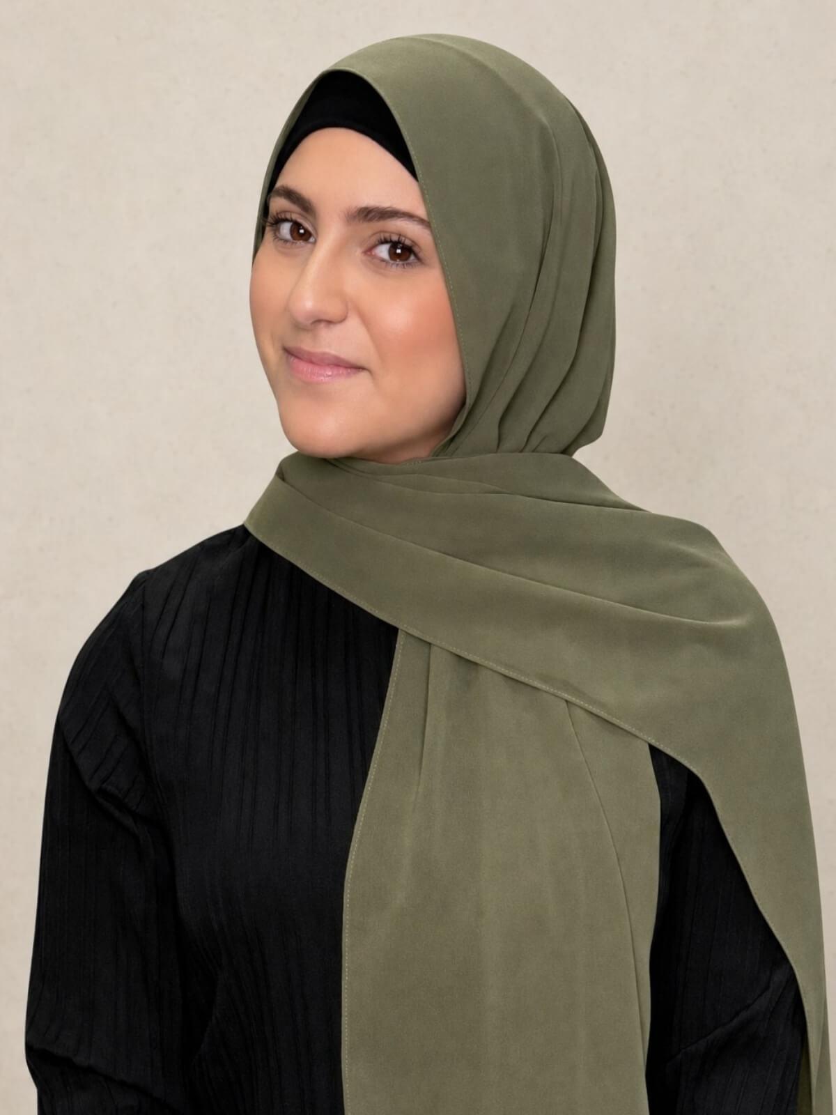 Modish Girl Luxury Chiffon Hijab-Dusty Olive