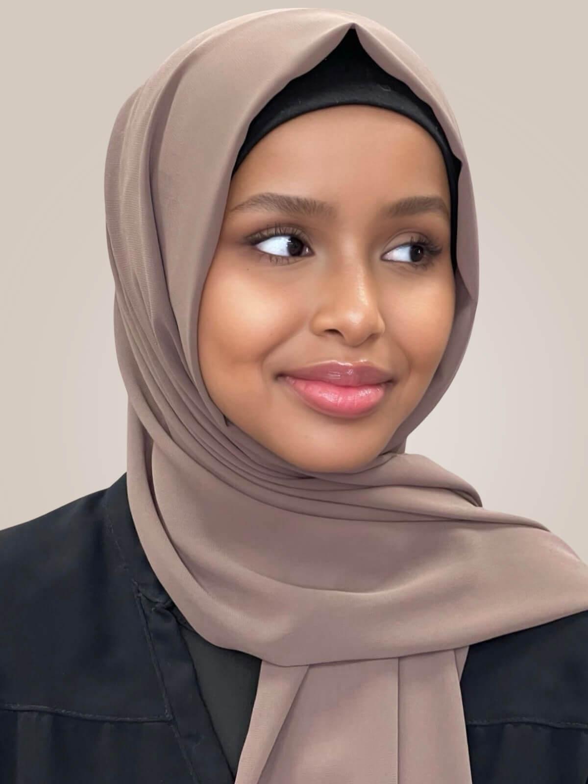 Luxury Chiffon Hijab-Chestnut Brown