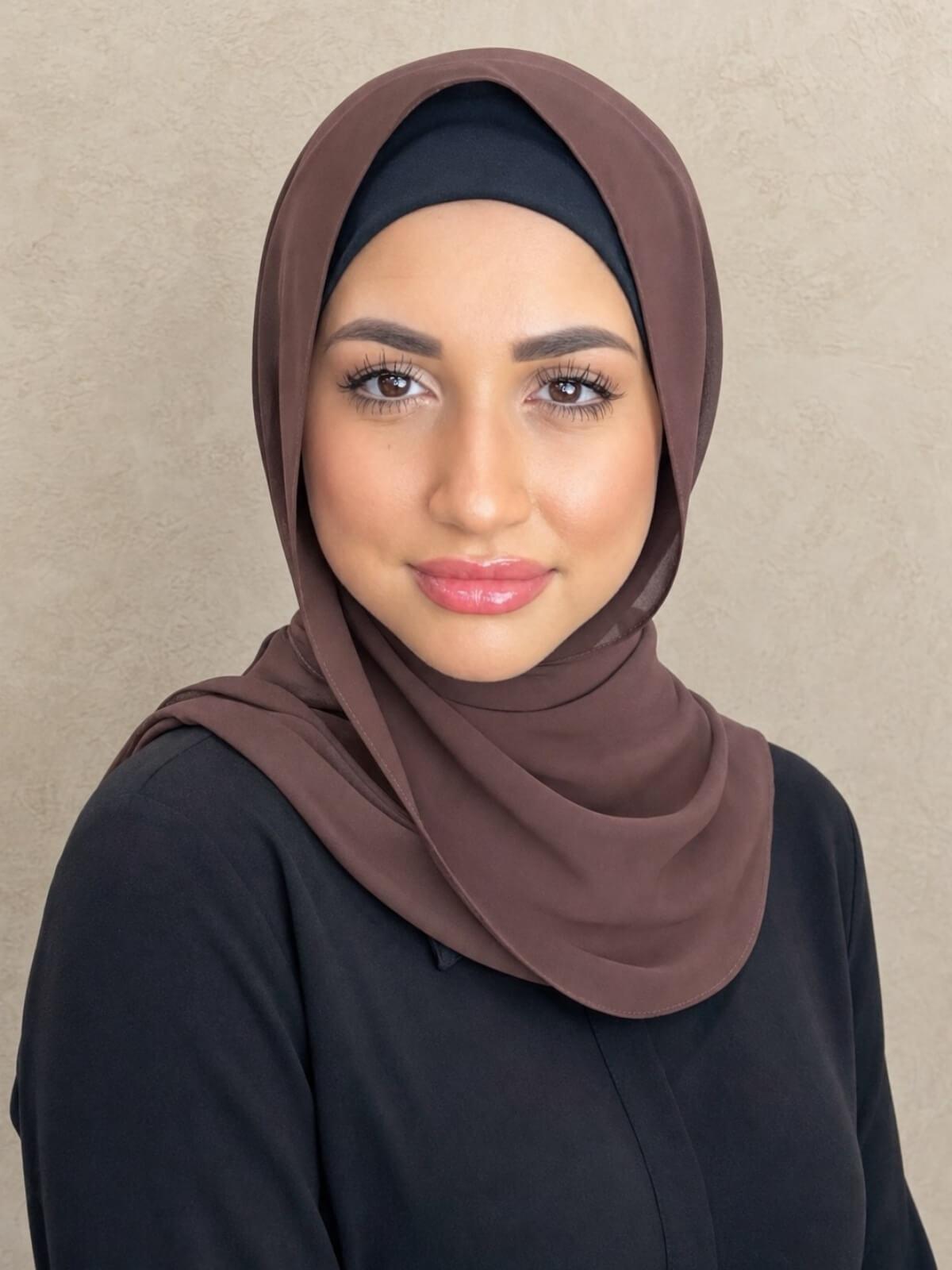 Luxury Chiffon Hijab-Brunette