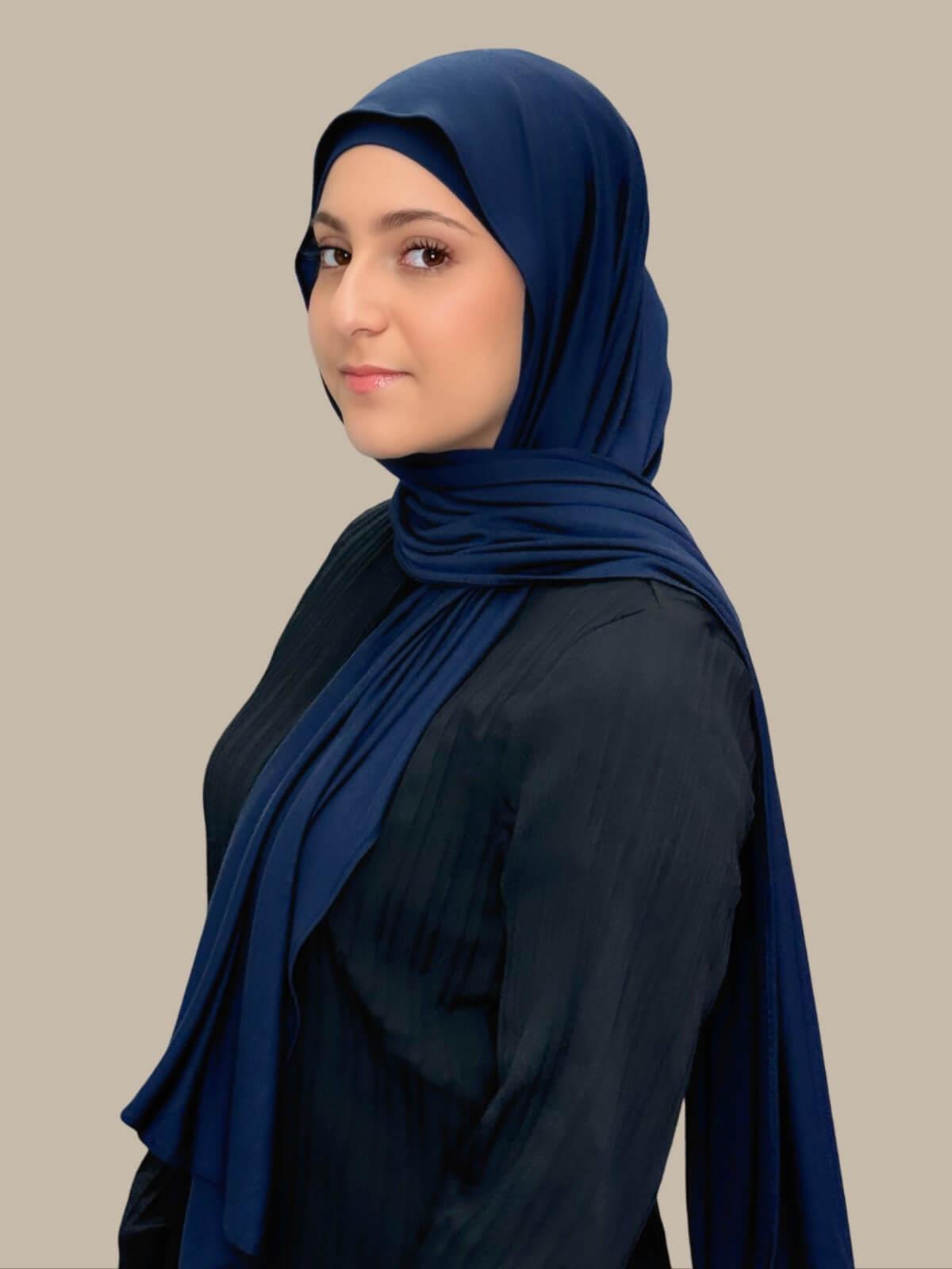 Modish Girl Premium Jersey Hijab-Navy