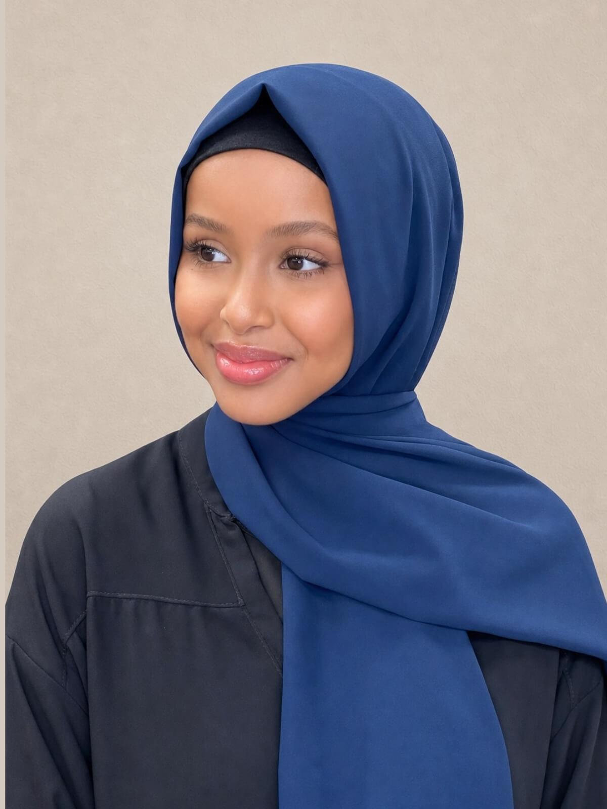Classic Chiffon Hijab-Navy