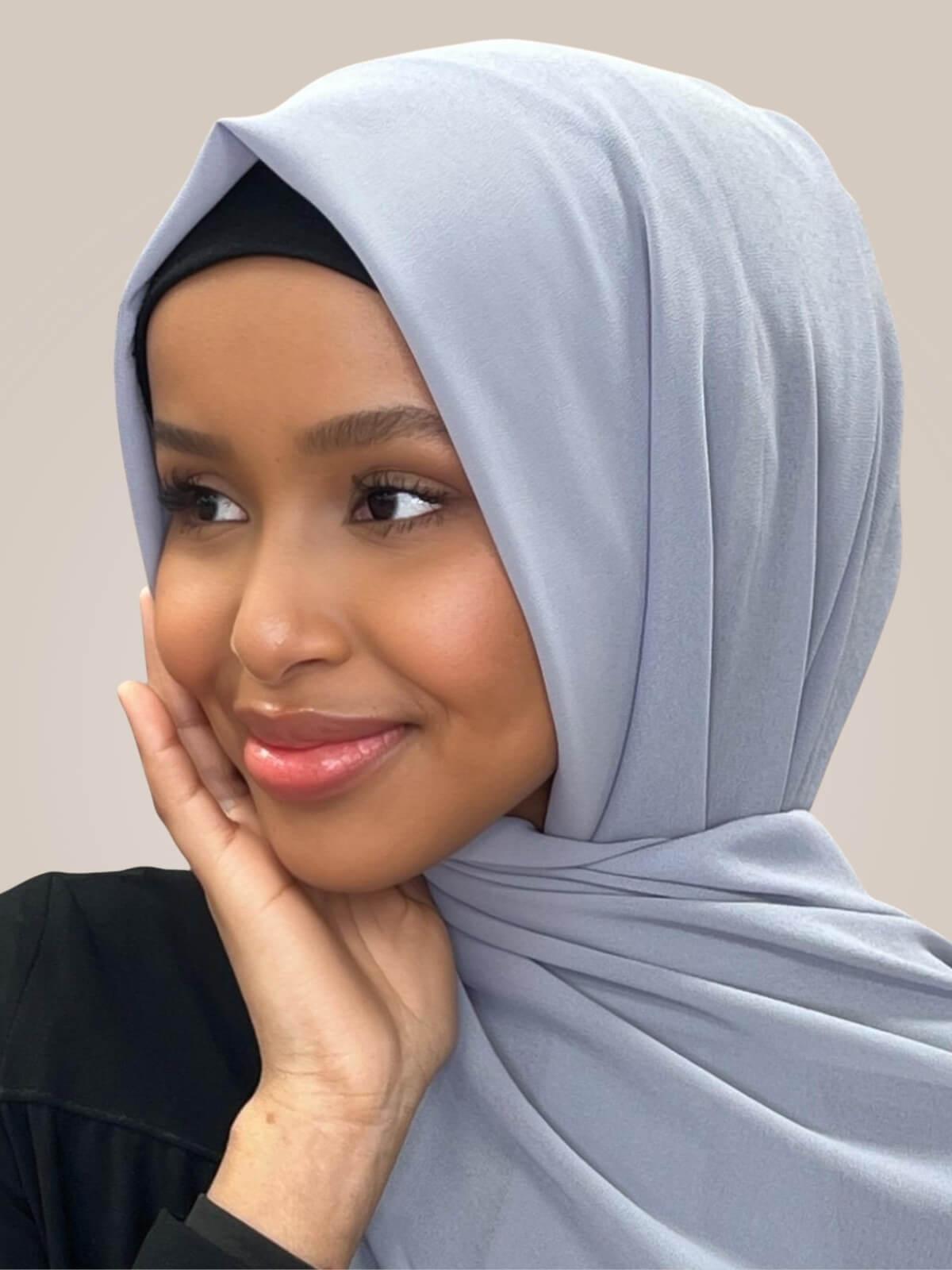 Classic Chiffon Hijab-Slate Grey