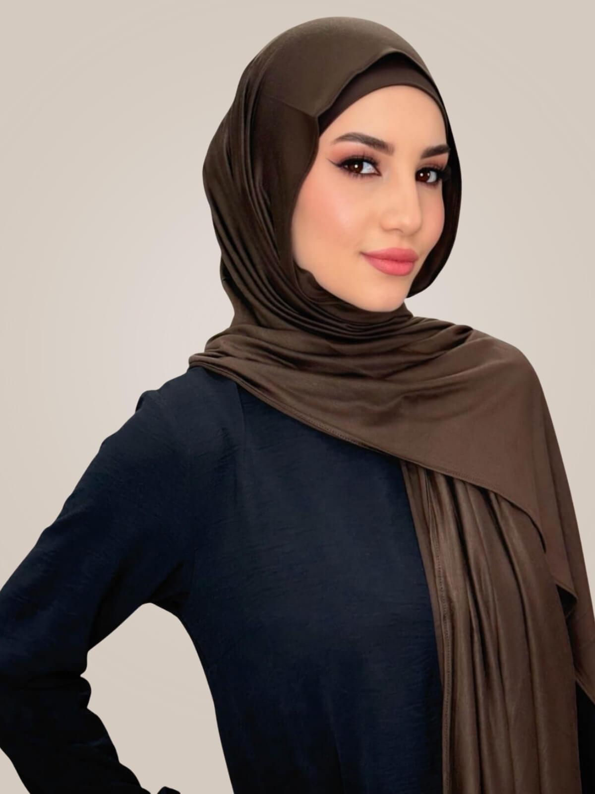 Premium Jersey hijab-Chocolate Brown