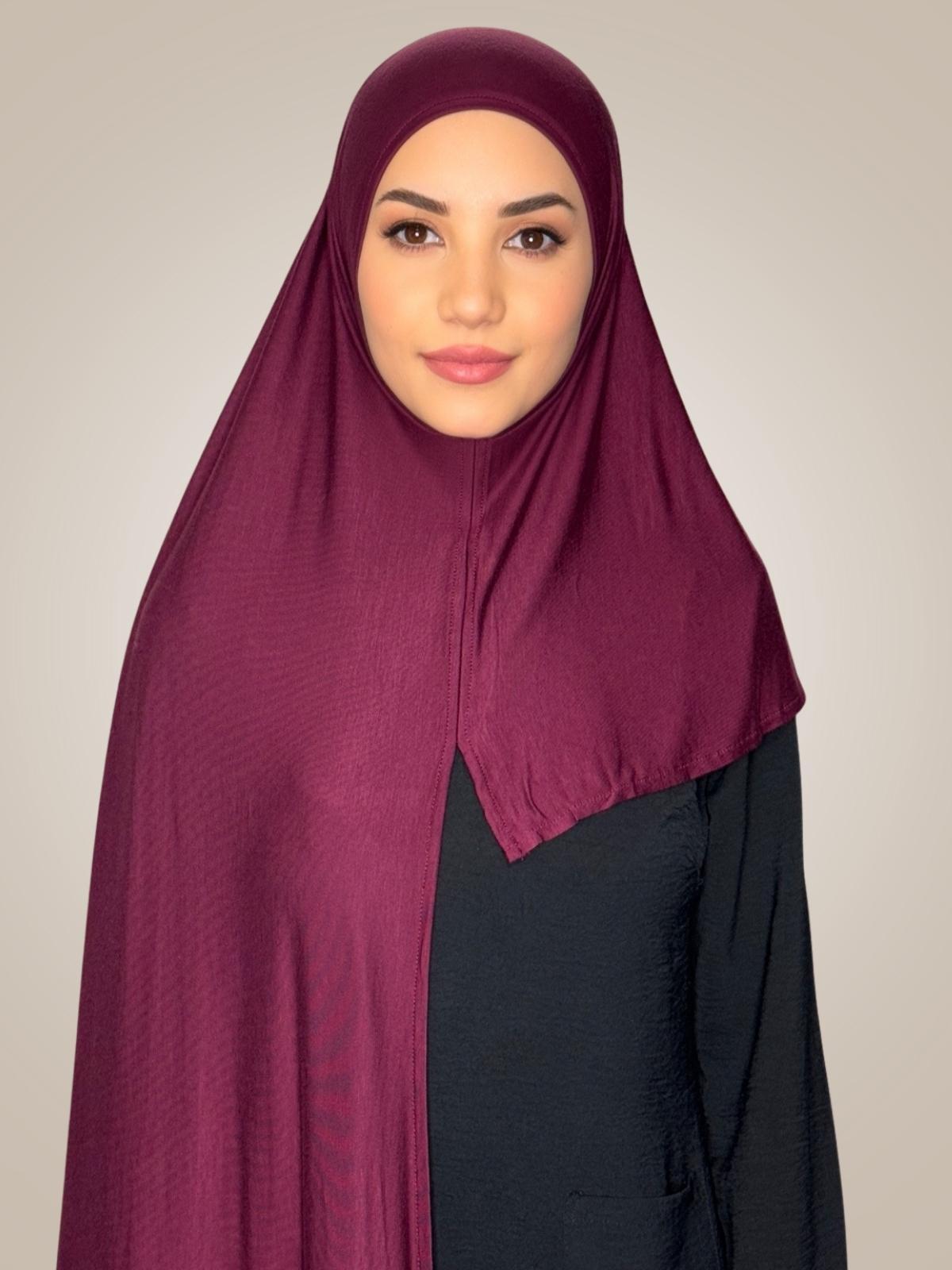 Pre-Sewn Jersey Hijab-Burgundy
