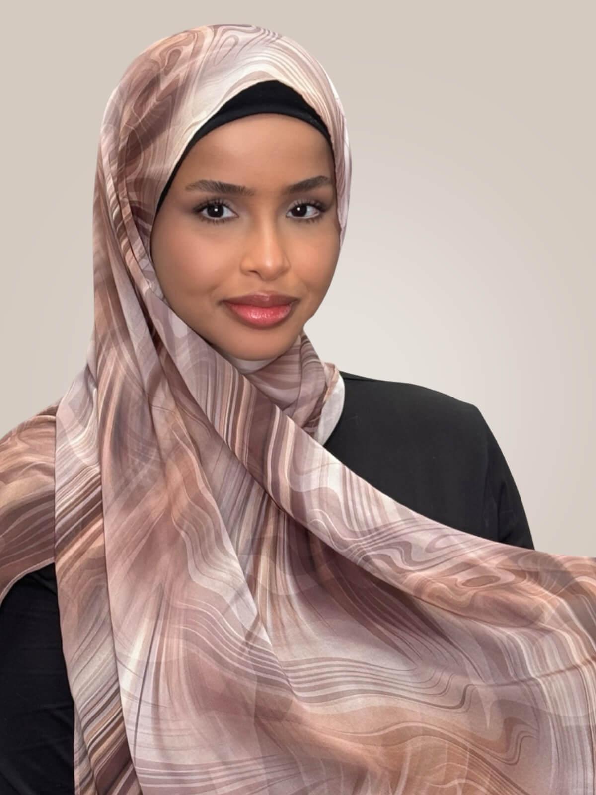 Printed Chiffon Hijab-Savanna Stripes