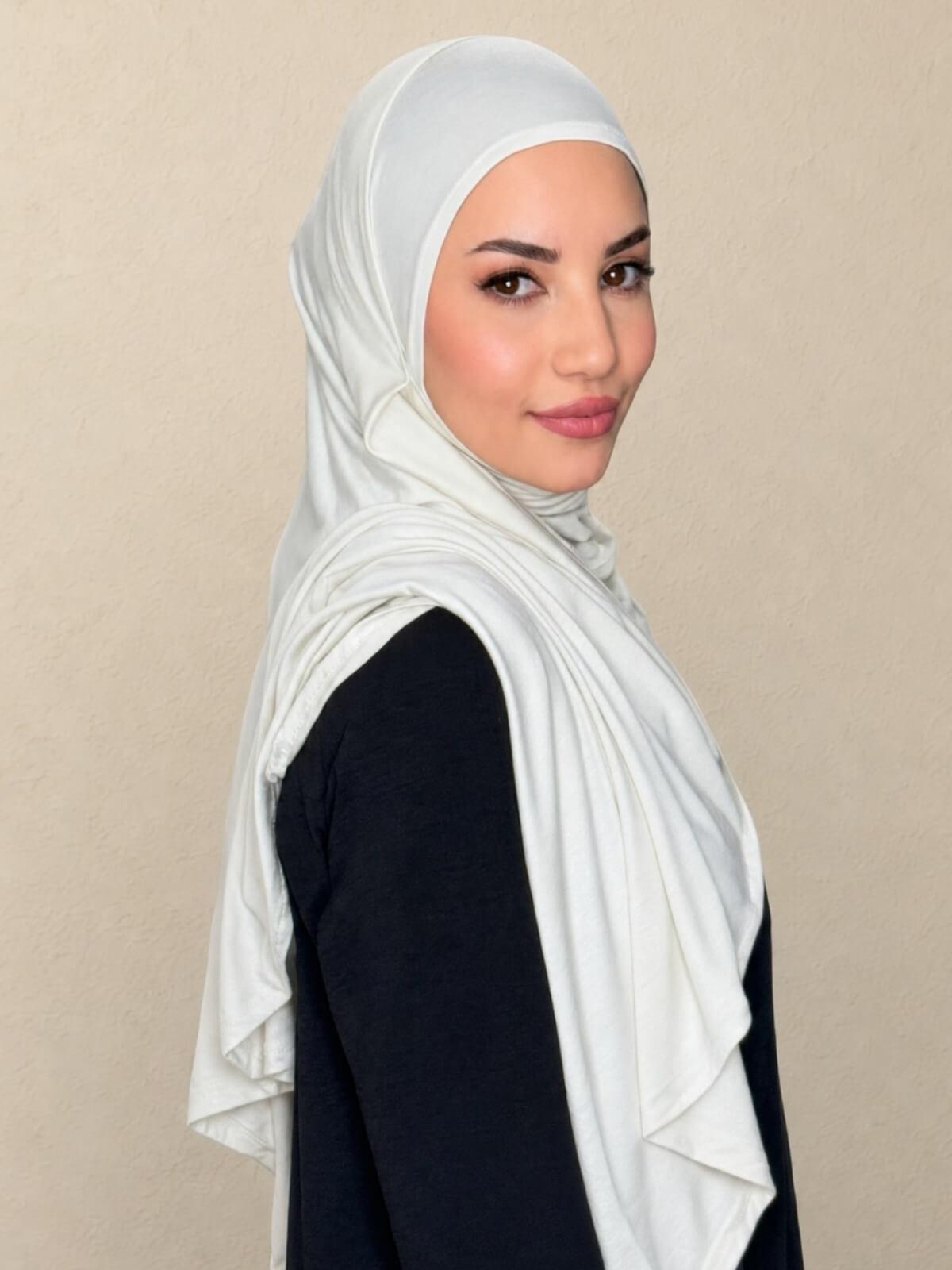 Pre-Sewn Jersey Hijab-Ivory