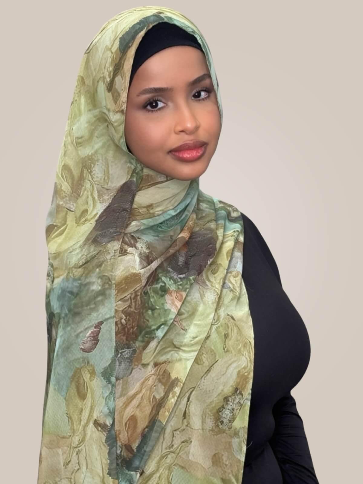Printed Chiffon Hijab-Willow Drift