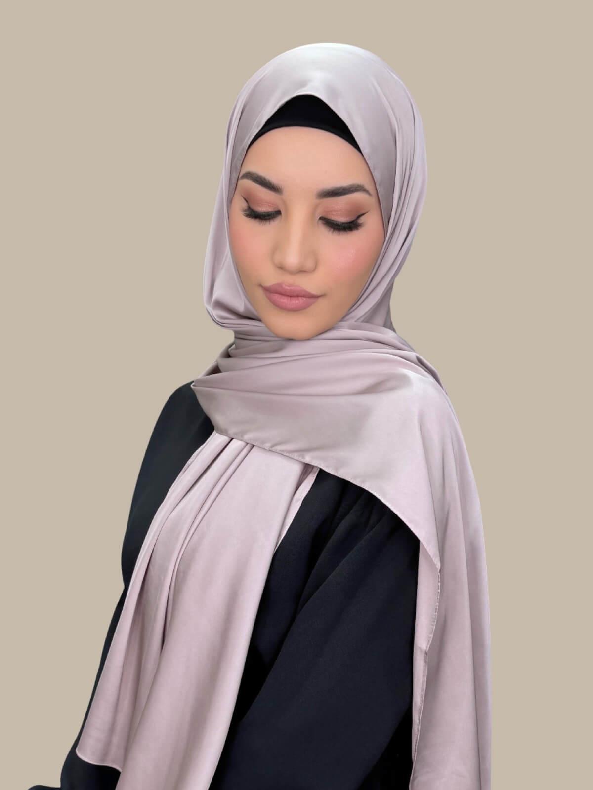 Premium Satin Hijab-Muted Mink