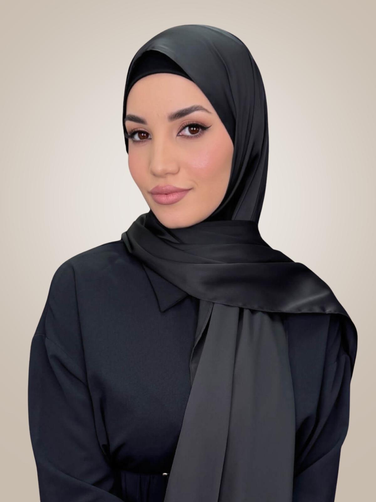Premium Satin Hijab-Coal